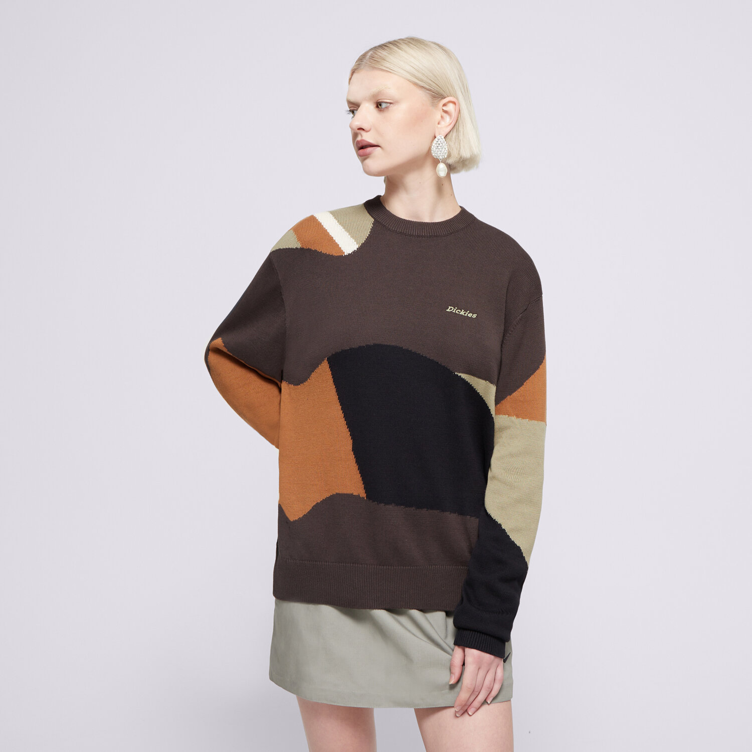 dámská mikina DICKIES SVETR DICKIES CAMO SWEATER DK0A864N0IP1 ZELENÁ