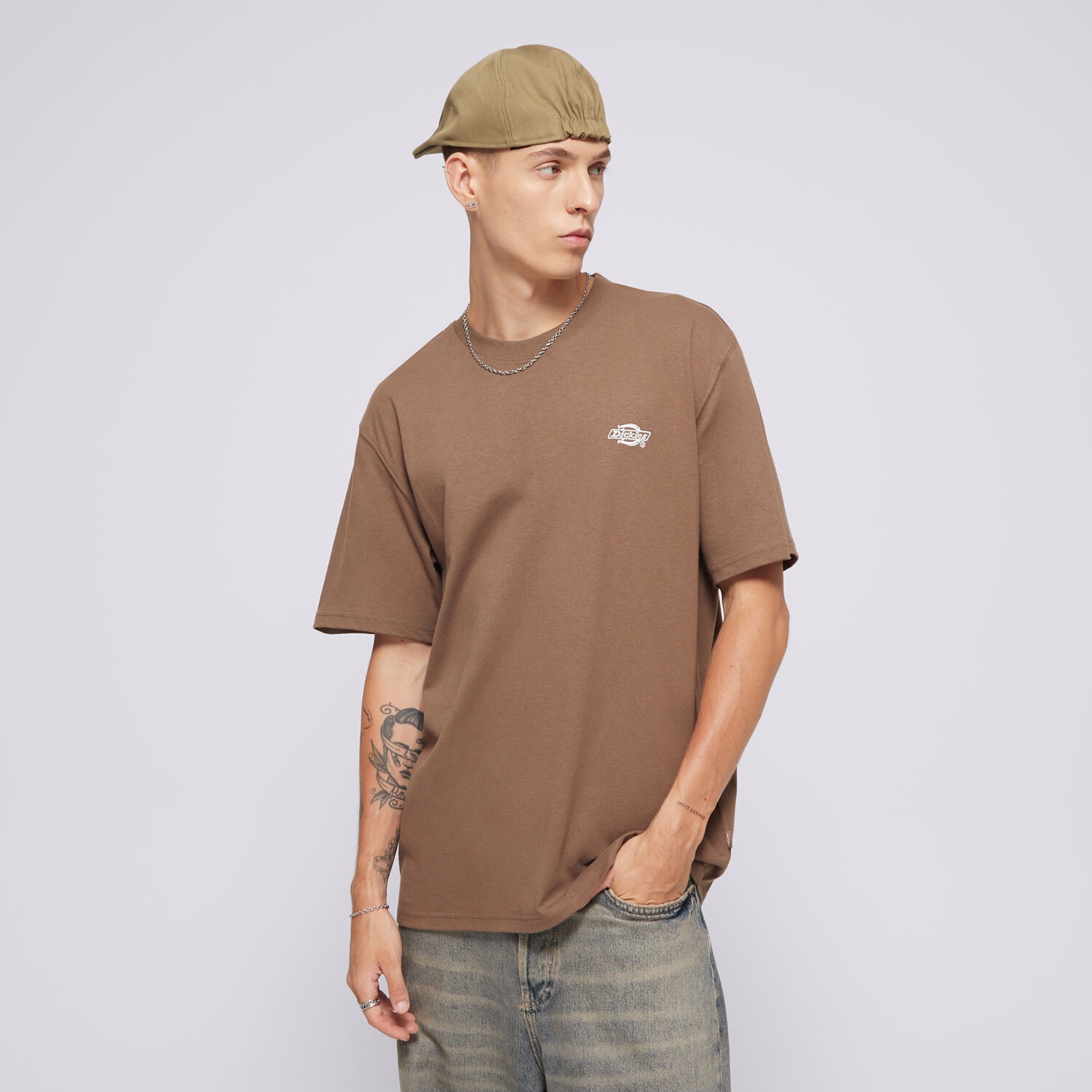 pánské tričko DICKIES TRIČKO SUMMERDALE SS TEE DK0A4YAIMR11 HNĚDÁ