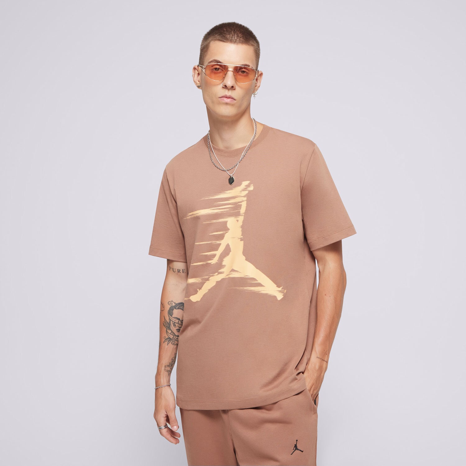 pánské tričko TRIČKO M JORDAN MVP JM SS CREW  FZ1919-223 HNĚDÁ