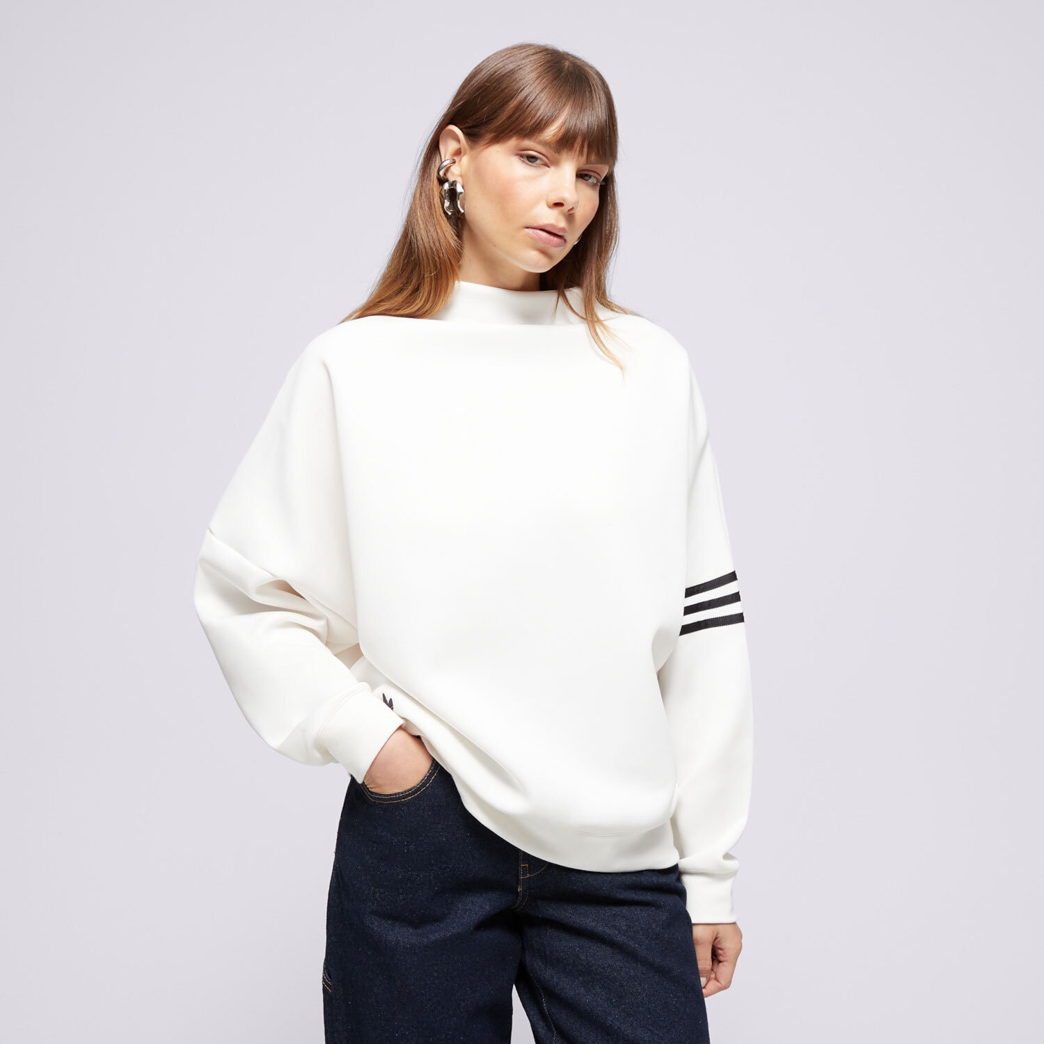 dámská mikina ADIDAS MIKINA NEUCL OVS SWEAT IX9873 BÍLÁ