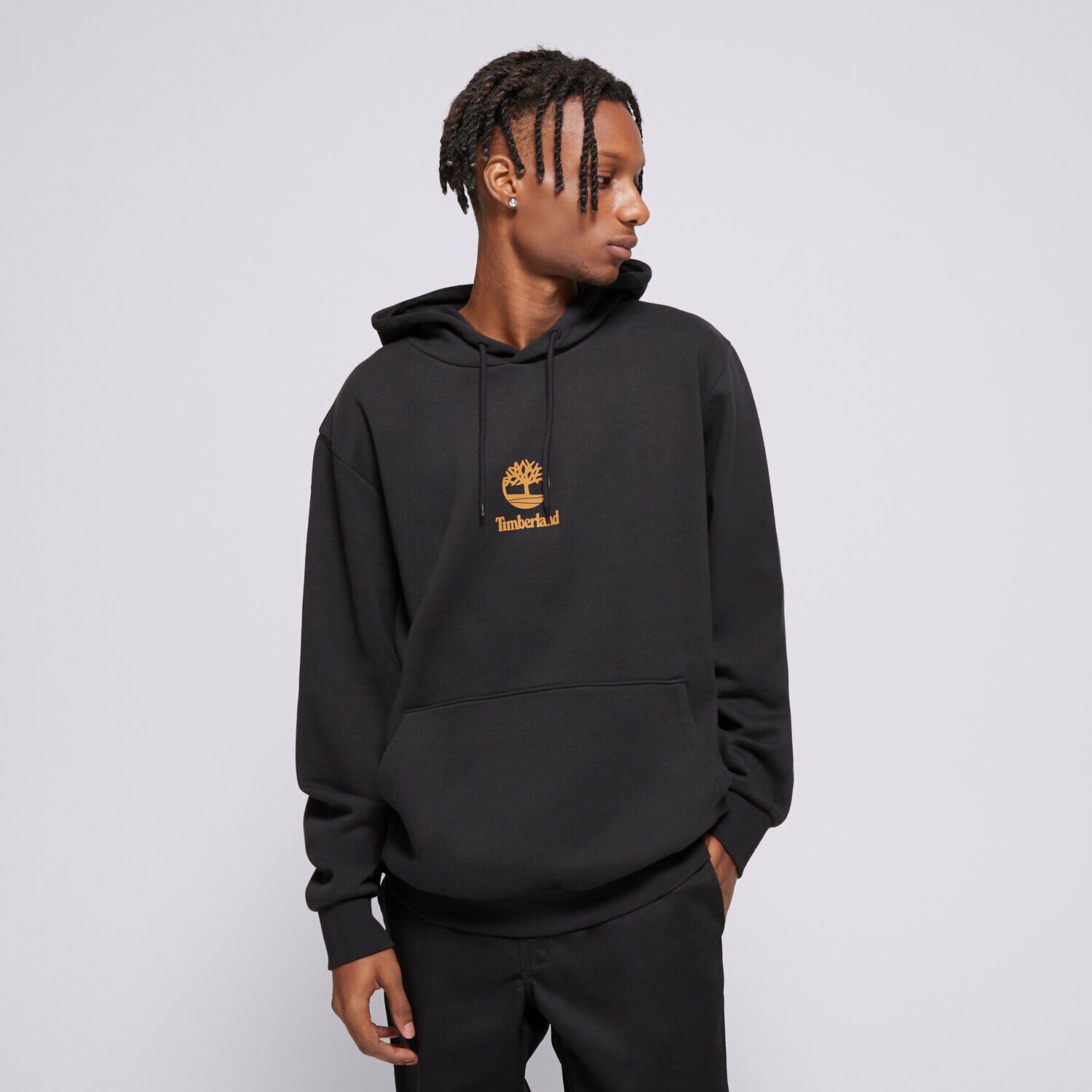 pánská mikina TIMBERLAND MIKINA S KAPUCÍ NEW SMALL LOGO PRINT TB0A6WZA0011 ČERNÁ