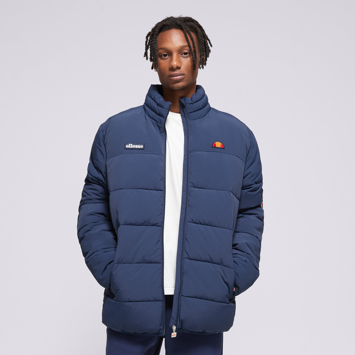 pánská zimní bunda ELLESSE BUNDA PÉŘOVÁ NEBULA PADDED JACKET NAVY SHR12789429 TMAVOMODRÁ