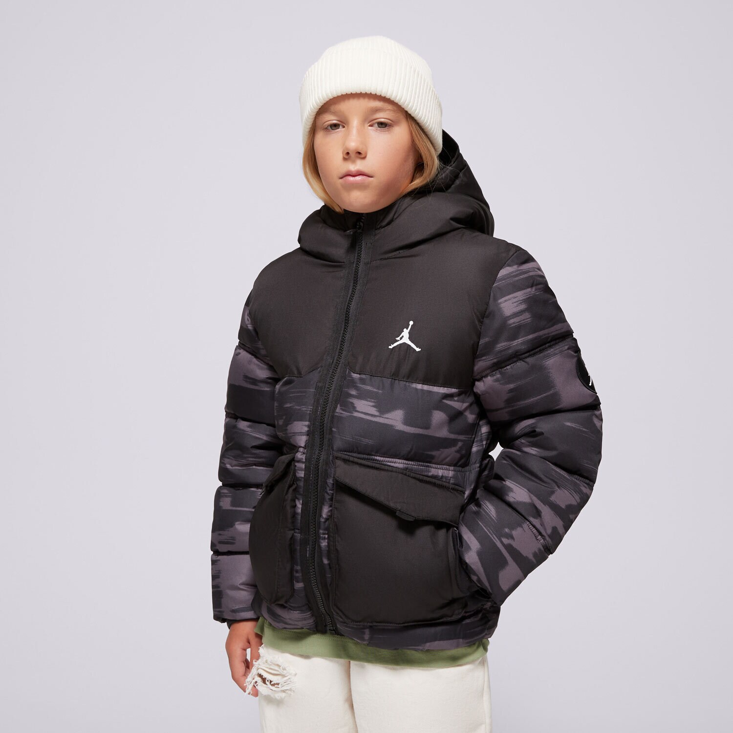 dětské tričko JORDAN BUNDA ZIMNÍ JDB FAUX DOWN ACKET BOY 95D133-GAE ČERNÁ