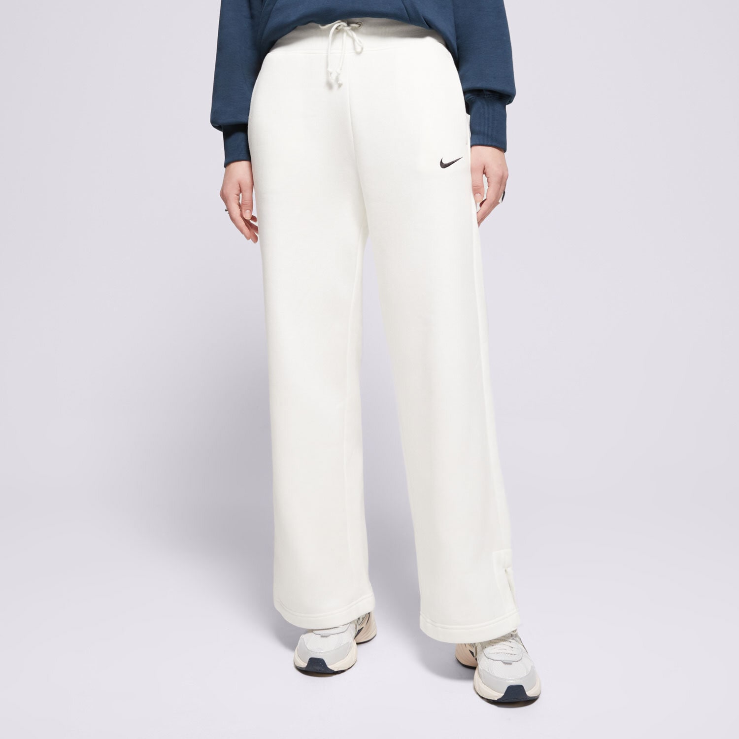 dámské kalhoty NIKE KALHOTY  W NSW PHNX FLC HR PANT WIDE DQ5615-133 BÍLÁ