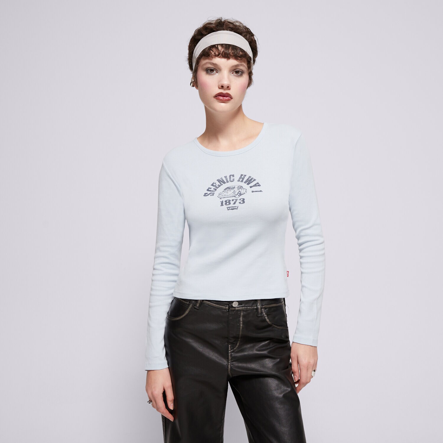 dámské tričko LEVI'S TRIČKO GRAPHIC LS RICKIE TEE BLUES A0459-0010 MODRÁ