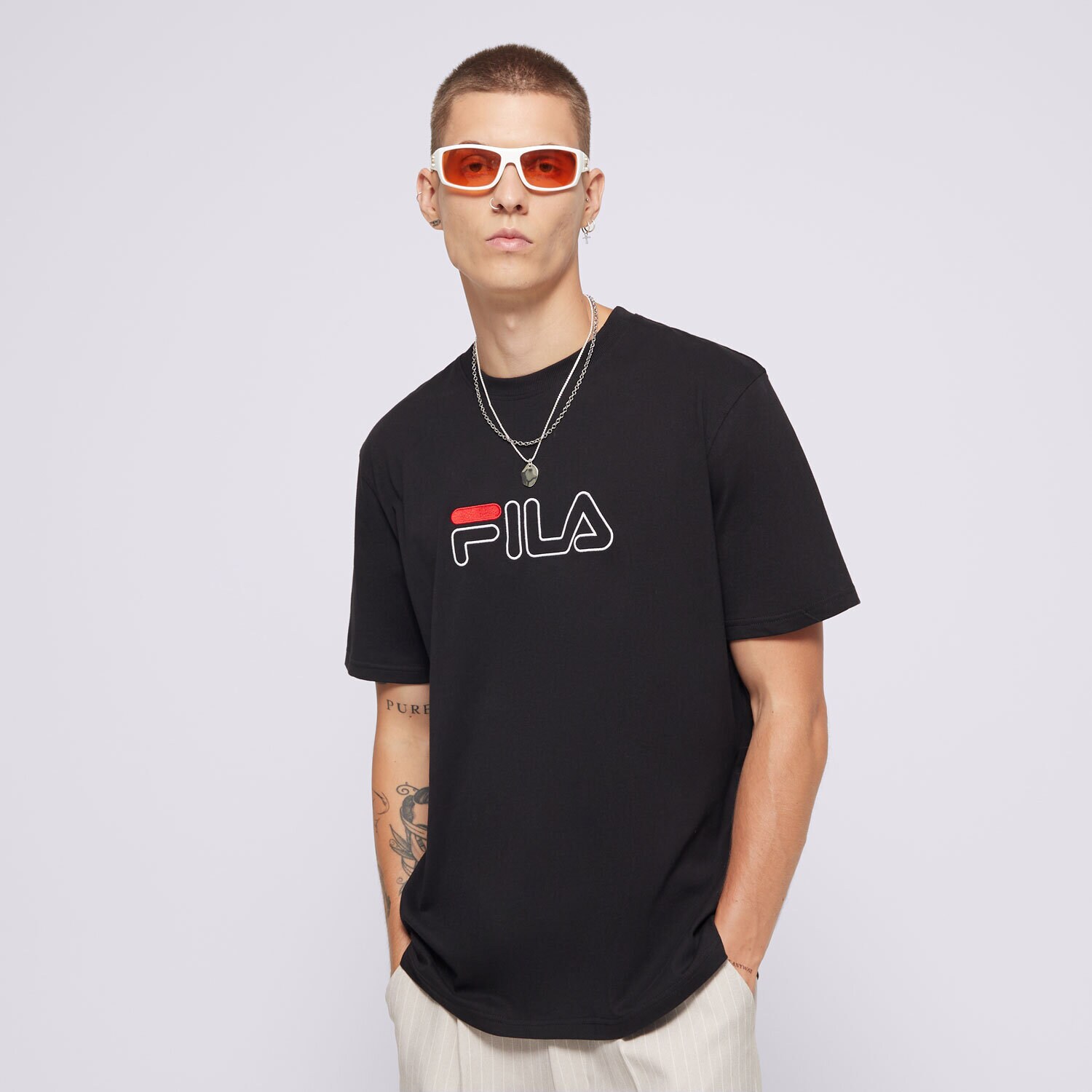 pánské tričko FILA TRIČKO FILA ACE BLK FW23JDM001ACEBLK ČERNÁ