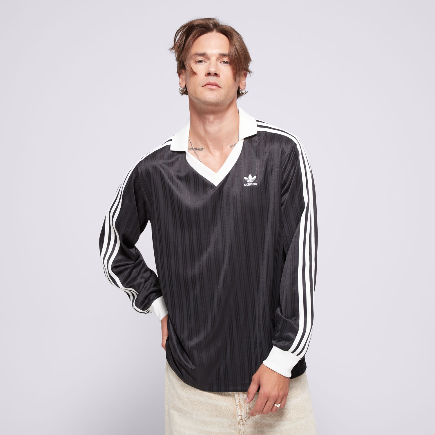 pánské tričko ADIDAS TRIČKO PIQUE LS IZ4808 ČERNÁ