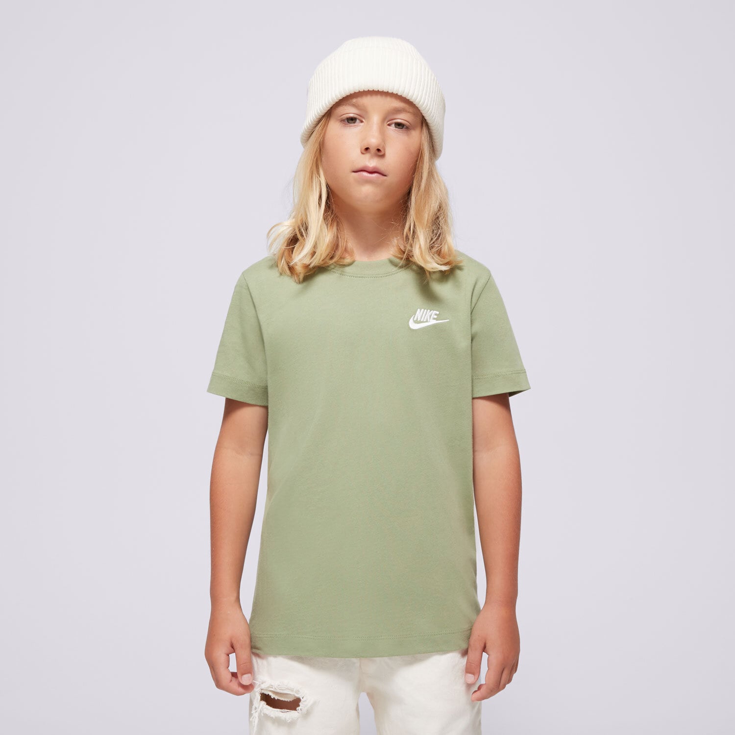 dětské tričko NIKE TRIČKO K NSW TEE EMB FUTURA LBR BOY FZ5177-386 KHAKI