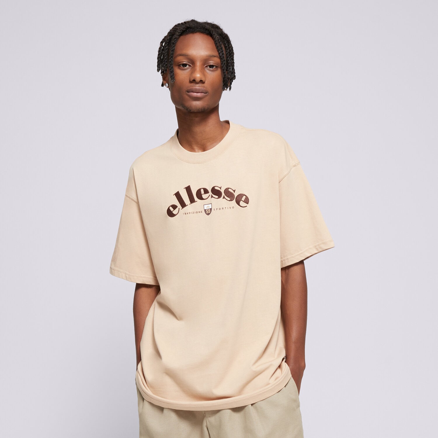 pánské tričko ELLESSE TRIČKO FRANKS TEE BEIGE SHX21071214 HNĚDÁ
