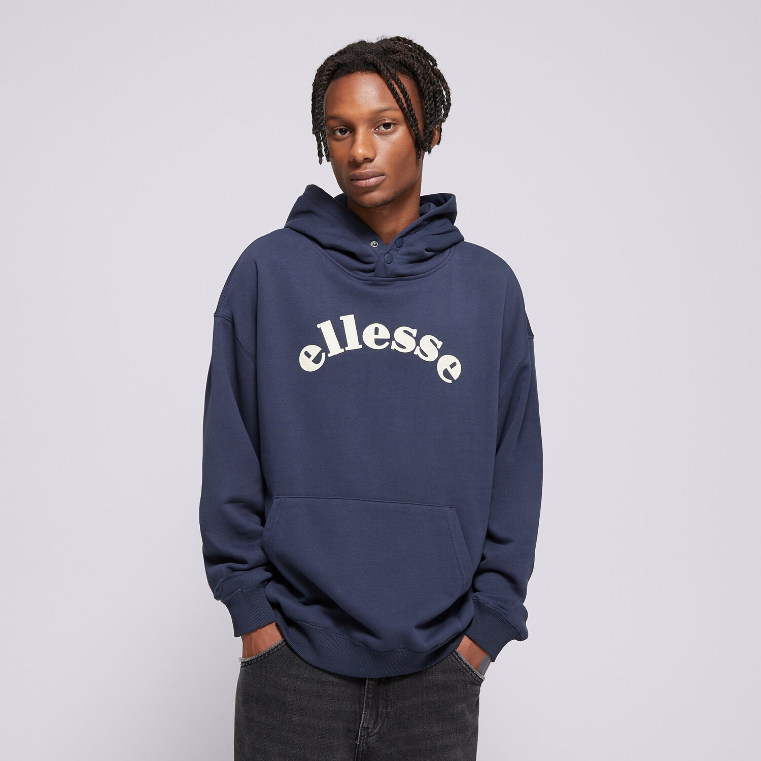 pánská mikina ELLESSE MIKINA S KAPUCÍ ARLIONA OH HOODY NAVY SHX21074429 TMAVOMODRÁ