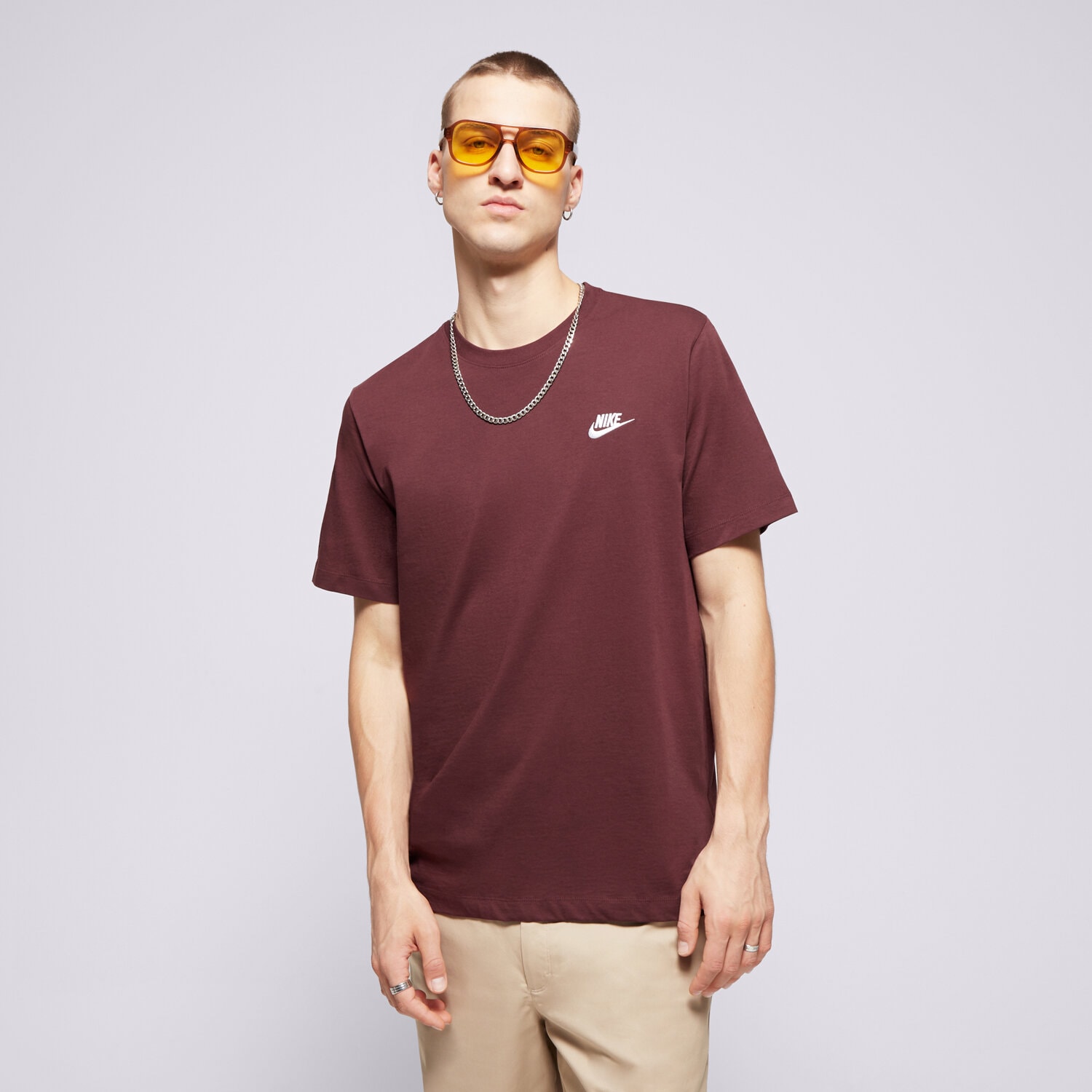 pánské tričko NIKE TRIČKO SPORTSWEAR CLUB AR4997-652 HNĚDÁ