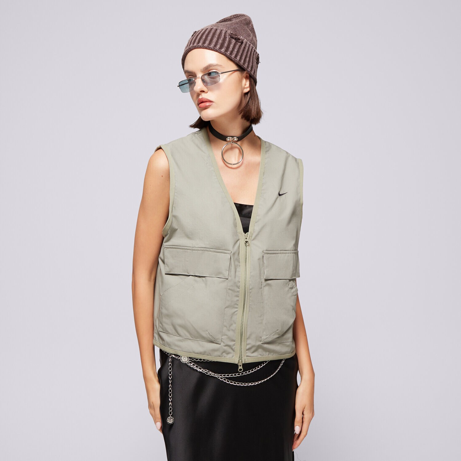 dámska vesta NIKE VESTA W NSW ESSTL WVN LSE CRGO VEST FV6310-320 KHAKI