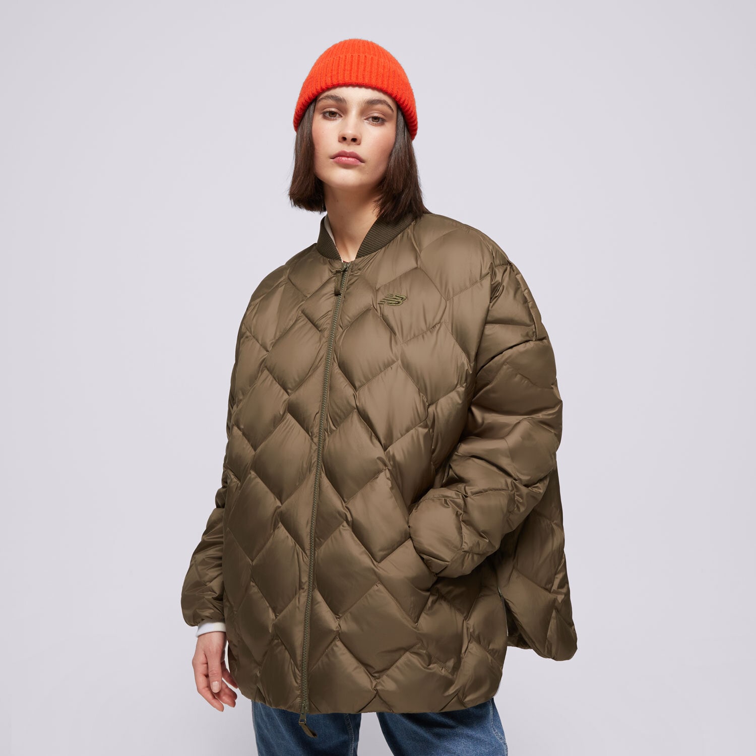 dámská zimní bunda NEW BALANCE BUNDA PINNACLE BOMBER FRENCH WJ43503DMO KHAKI
