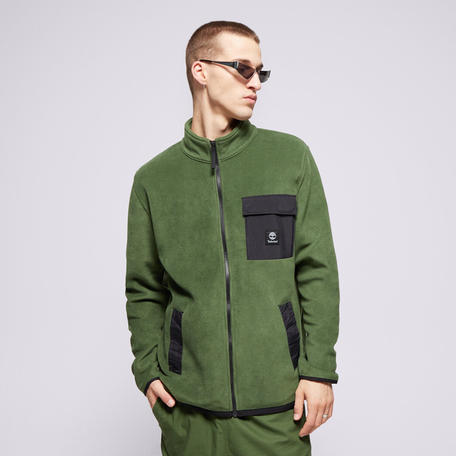 pánská mikina TIMBERLAND MIKINA ROZEPÍNACÍ FULL ZIP FLEECE TB0A6WSEEIN1 KHAKI