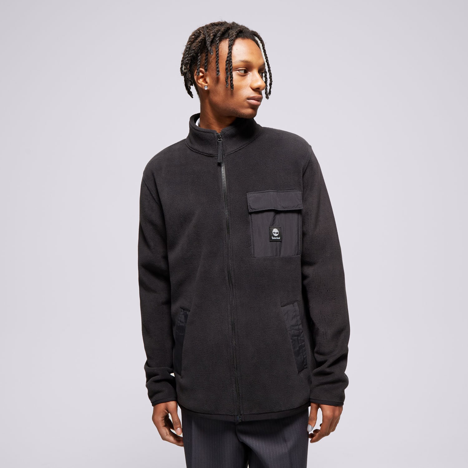pánská mikina TIMBERLAND MIKINA ROZEPÍNACÍ FULL ZIP FLEECE TB0A6WSE0011 ČERNÁ