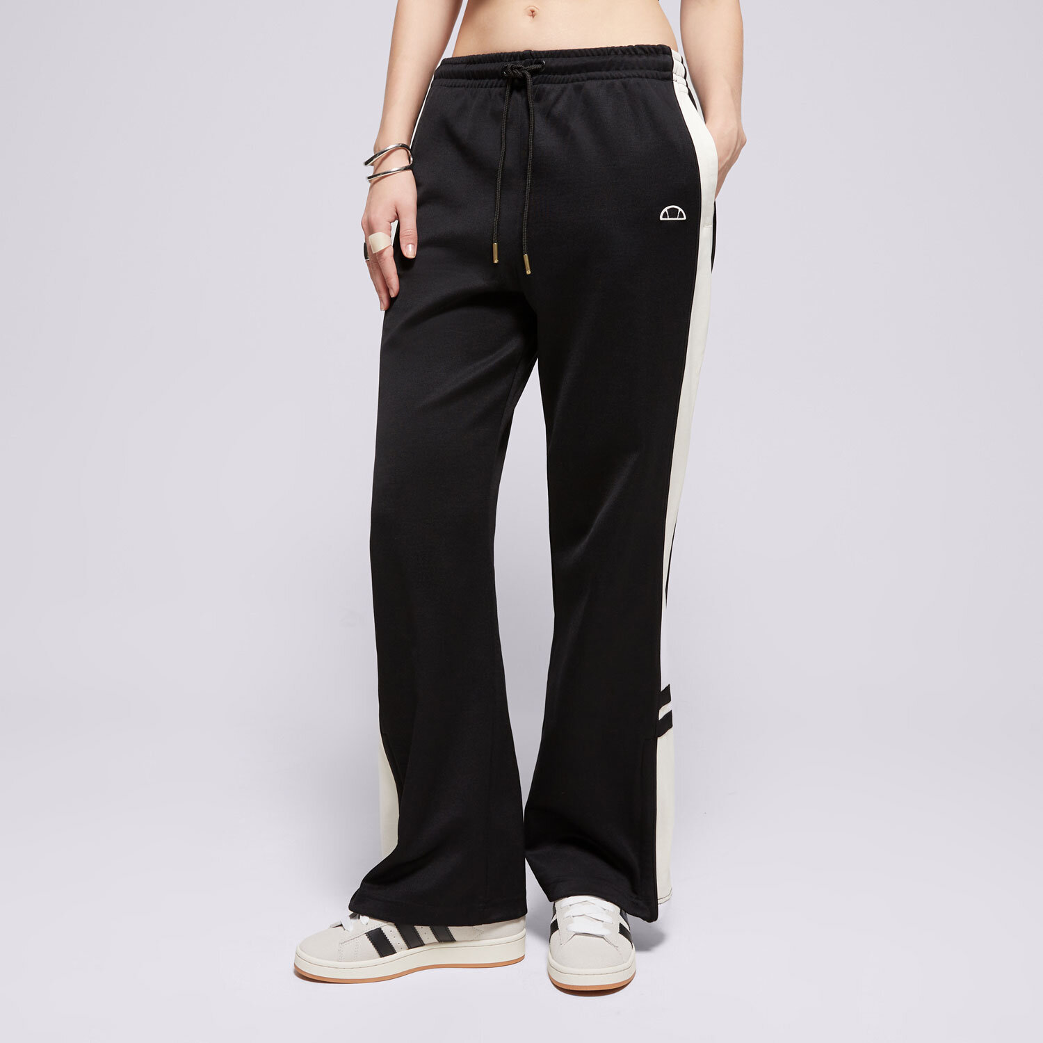 dámské kalhoty ELLESSE KALHOTY  MARIANGELA TRACK PANT BLK/OFF WHT SGT19164054 ČERNÁ