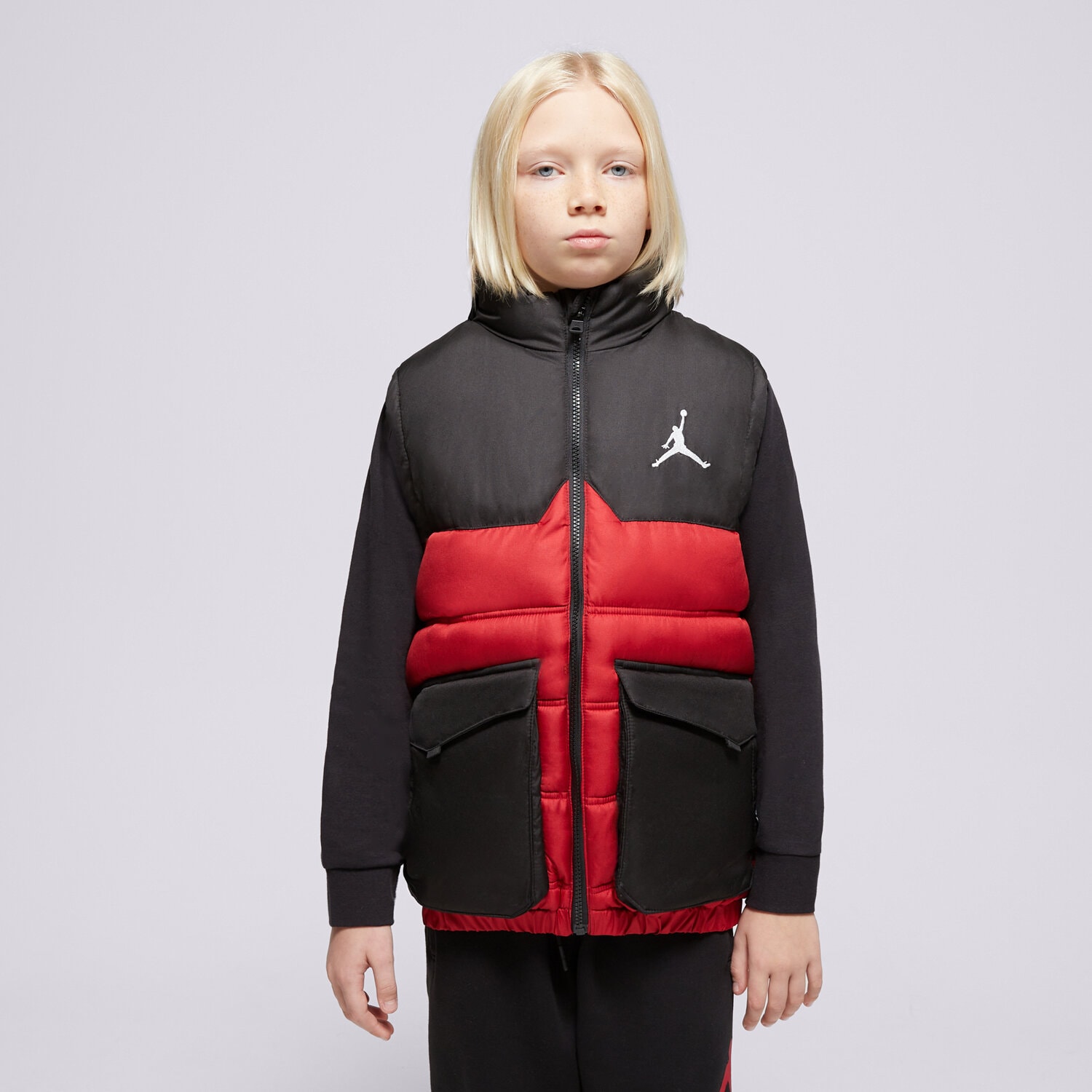 JORDAN VESTA JDB PUFFER FILLED VEST BOY 95D532-R78 ČERVENÁ