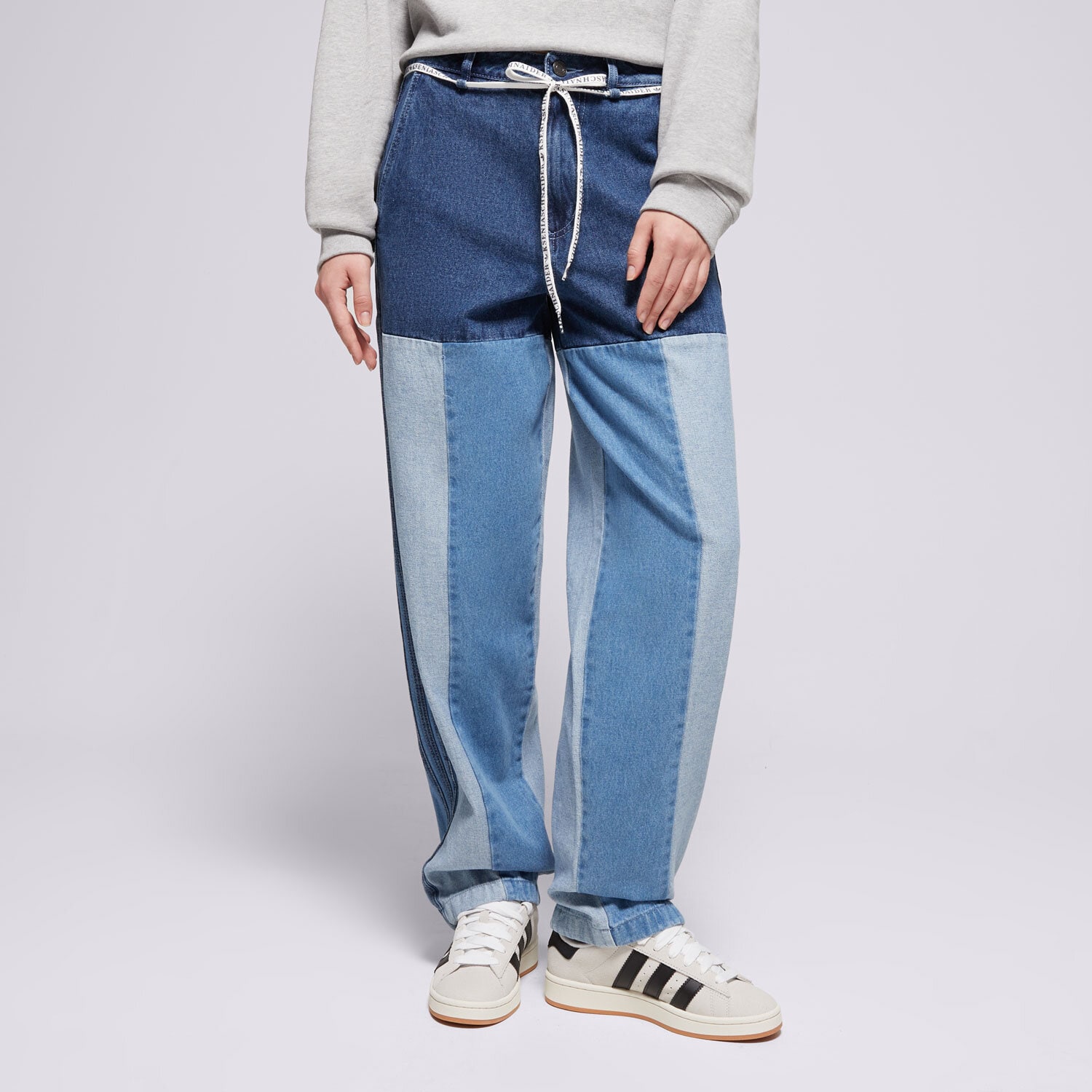 dámské kalhoty ADIDAS KALHOTY  KSENIA PW JEANS IW5663 MODRÁ