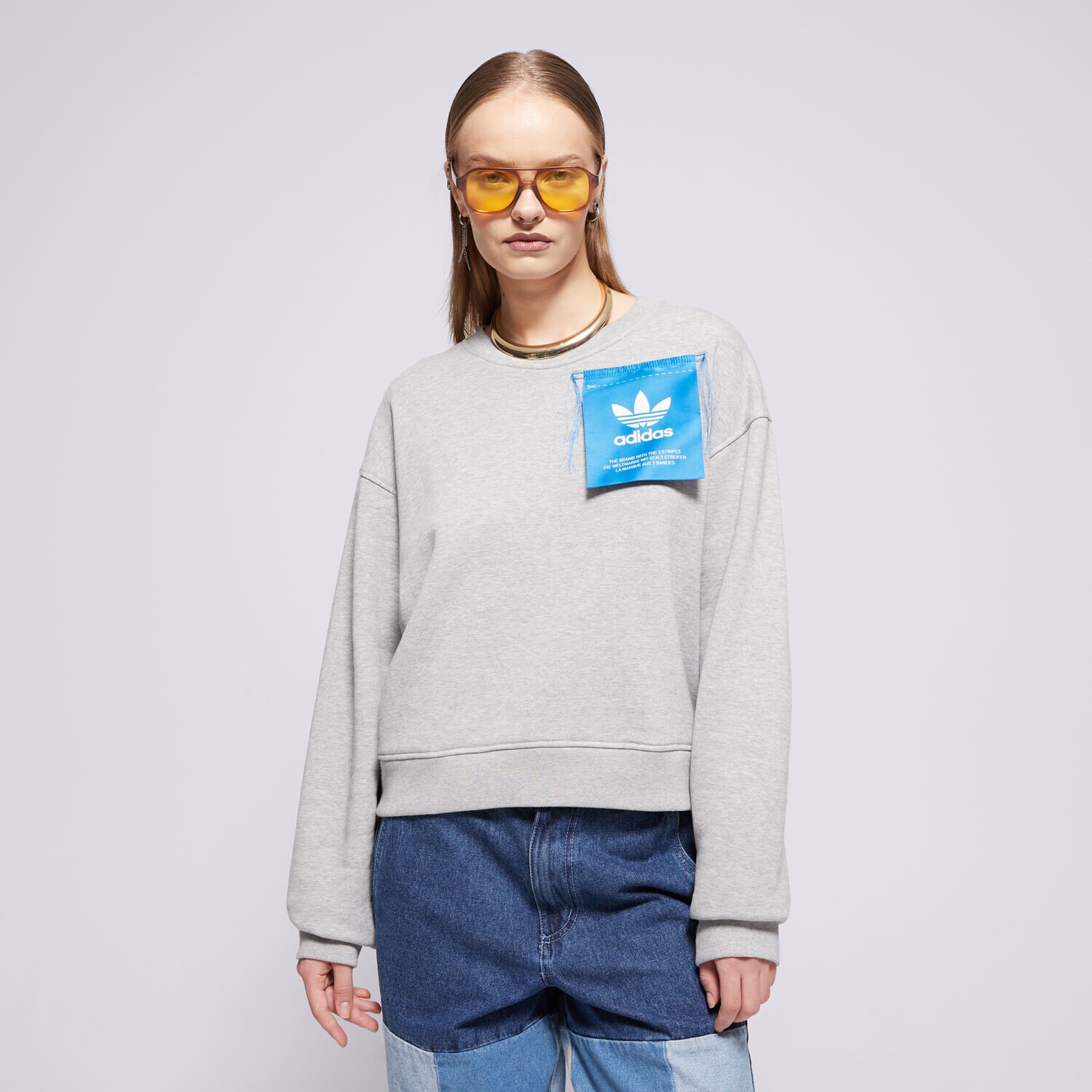 dámská mikina ADIDAS MIKINA KSENIA TAG SWT IW5666 ŠEDÁ