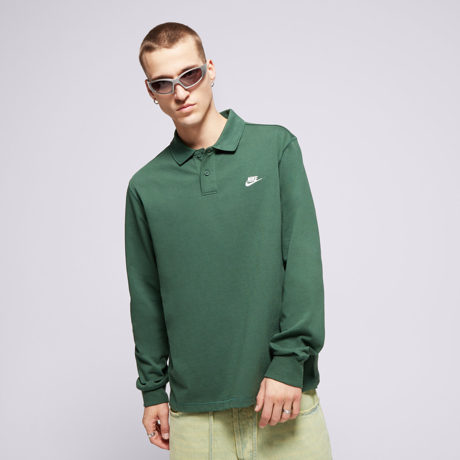 pánské polo tričko NIKE TRIČKO M NK CLUB KNIT LS TRIČKO FQ3417-323 ZELENÁ