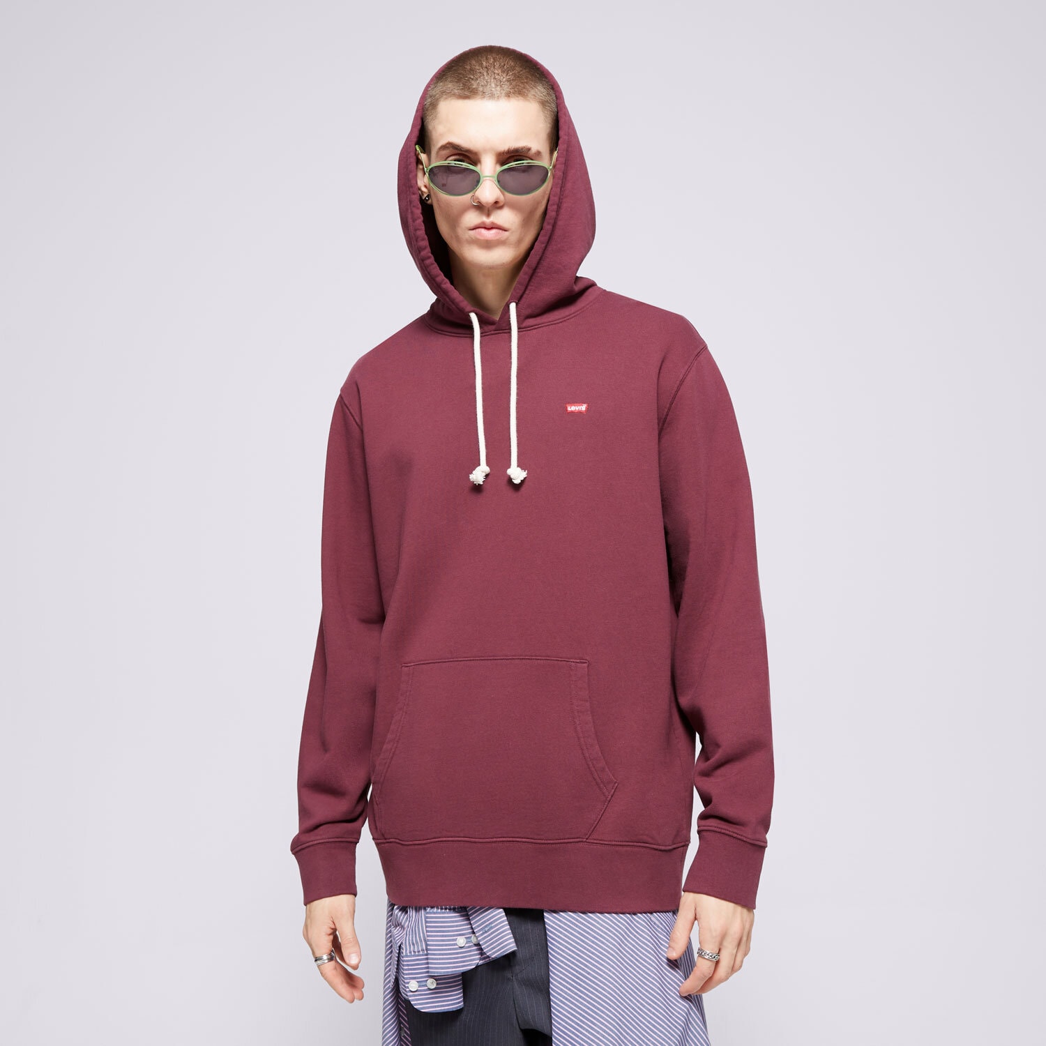 pánská mikina LEVI'S MIKINA S KAPUCÍ THE ORIGINAL HM HOODIE REDS 34581-0044 BORDOVÁ