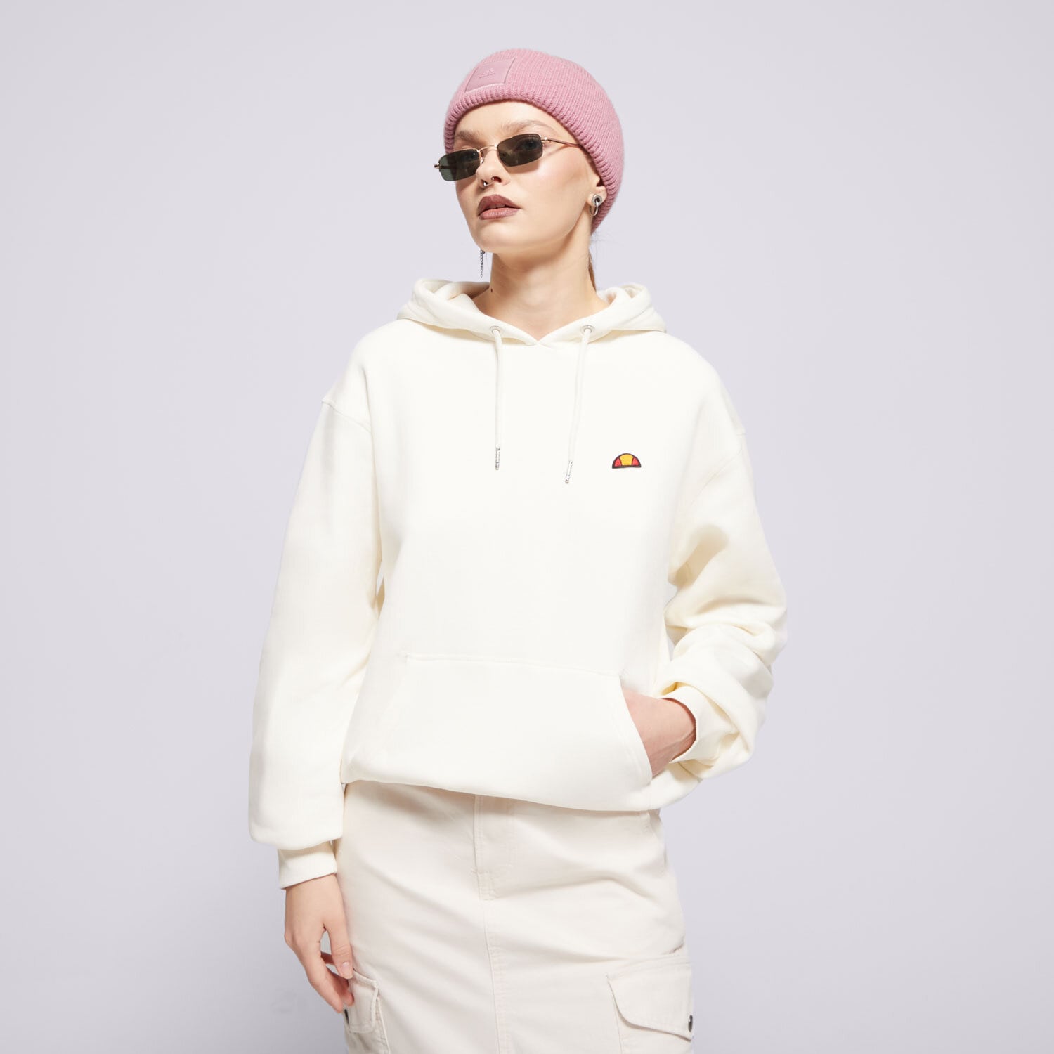 dámská mikina ELLESSE MIKINA S KAPUCÍ GIULOS OH HOODY OFF WHT SMG22039904 BÉŽOVÁ
