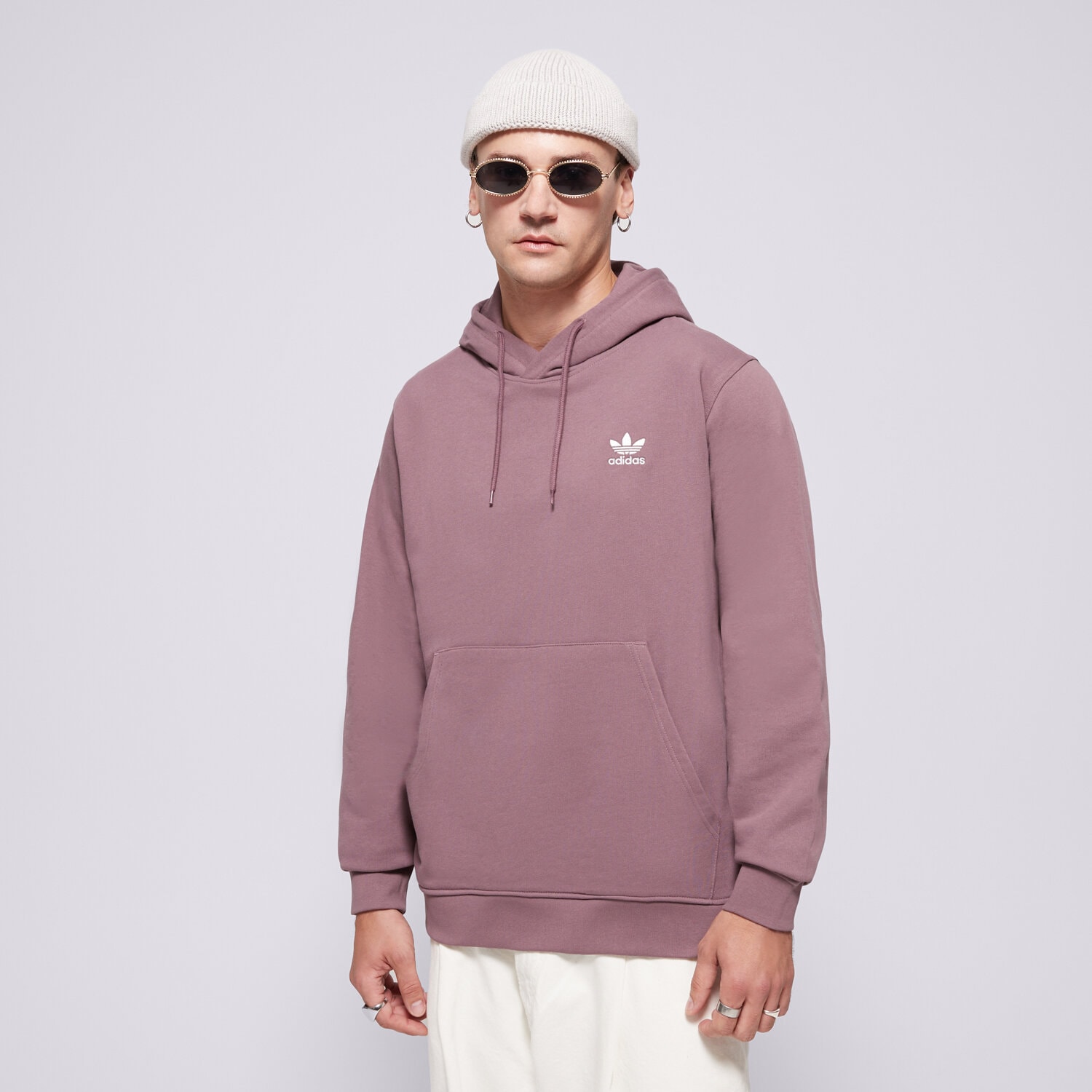 pánská mikina ADIDAS MIKINA S KAPUCÍ ESS HD IX7673 FIALOVÁ