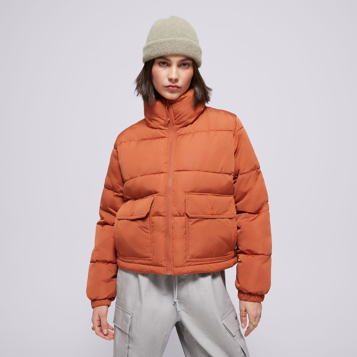 dámská zimní bunda VANS BUNDA ZIMNÍ MTE AUBREY PRIMALOFT PUFFER VN000HJVC9J1 ORANŽOVÁ