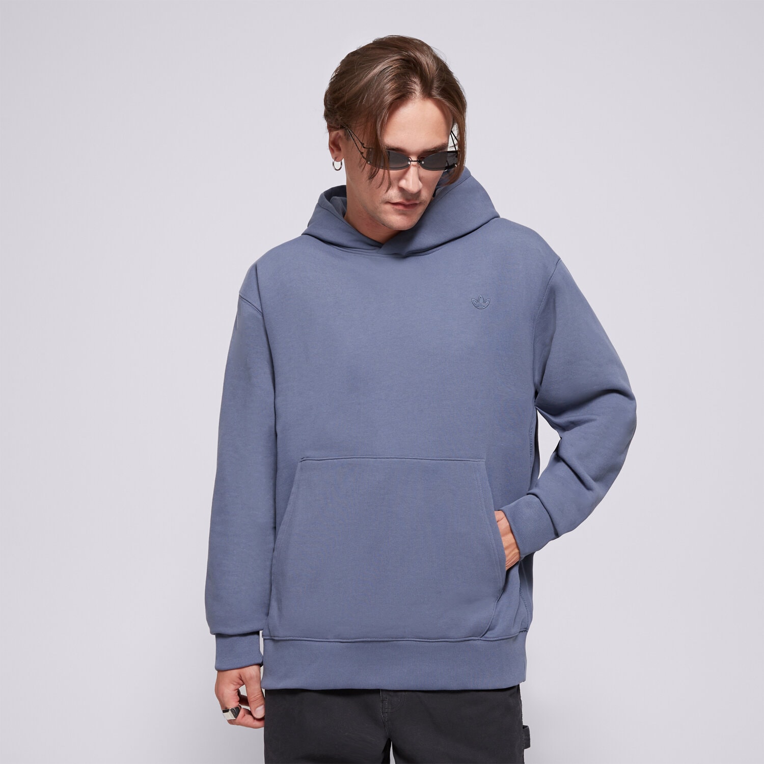 pánská mikina ADIDAS MIKINA S KAPUCÍ P ESS HD IY2260 TMAVOMODRÁ