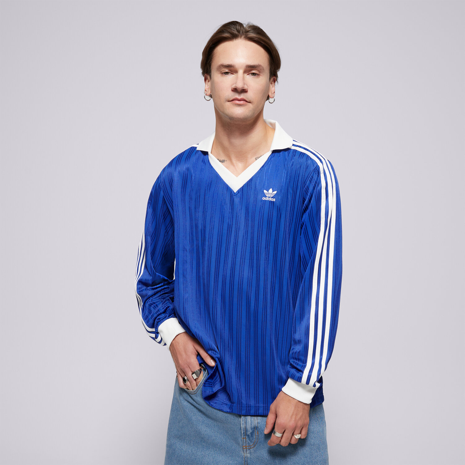 pánské tričko ADIDAS TRIČKO PIQUE LS IX5227 MODRÁ