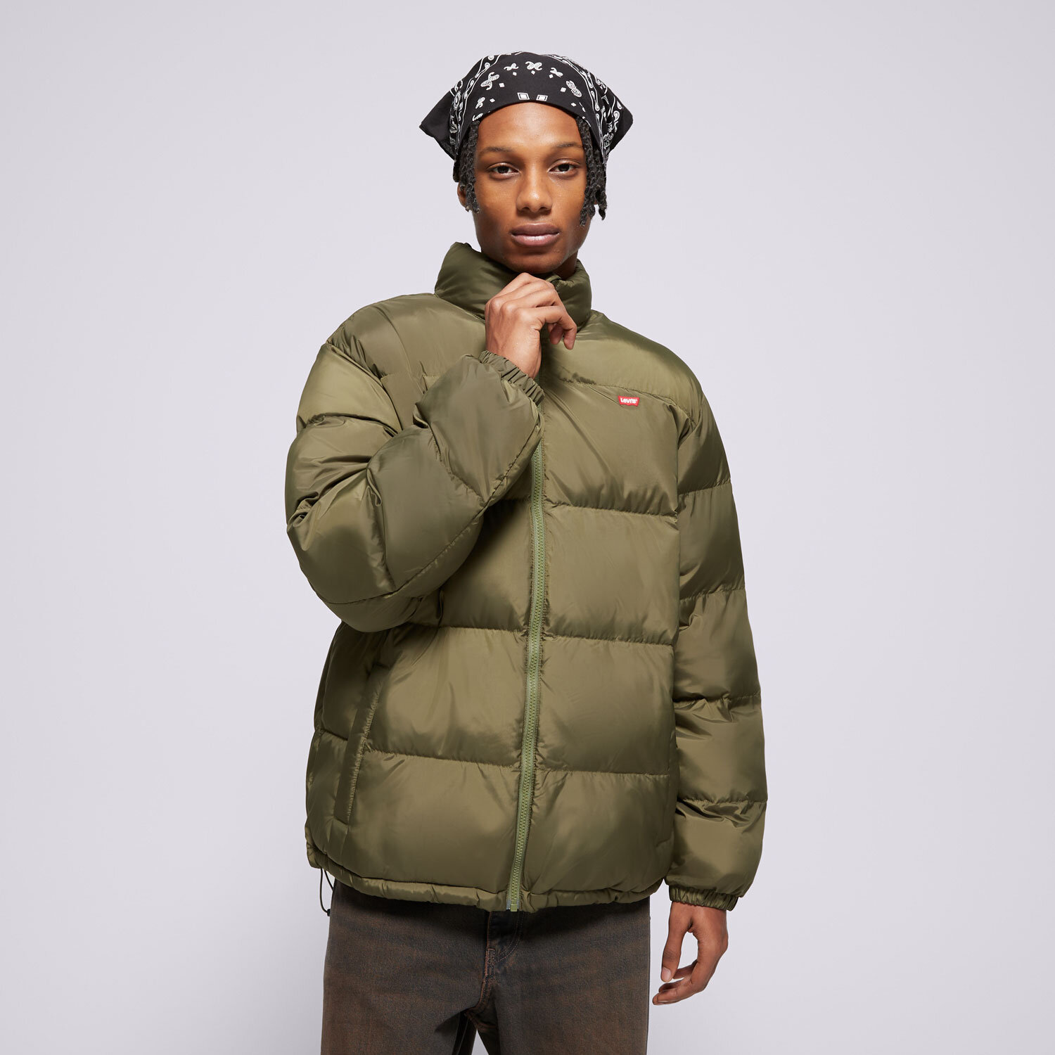 pánská zimní bunda LEVI'S BUNDA ZIMNÍ PIEDMONT SHORT RED BW GREENS 0011G-0001 KHAKI