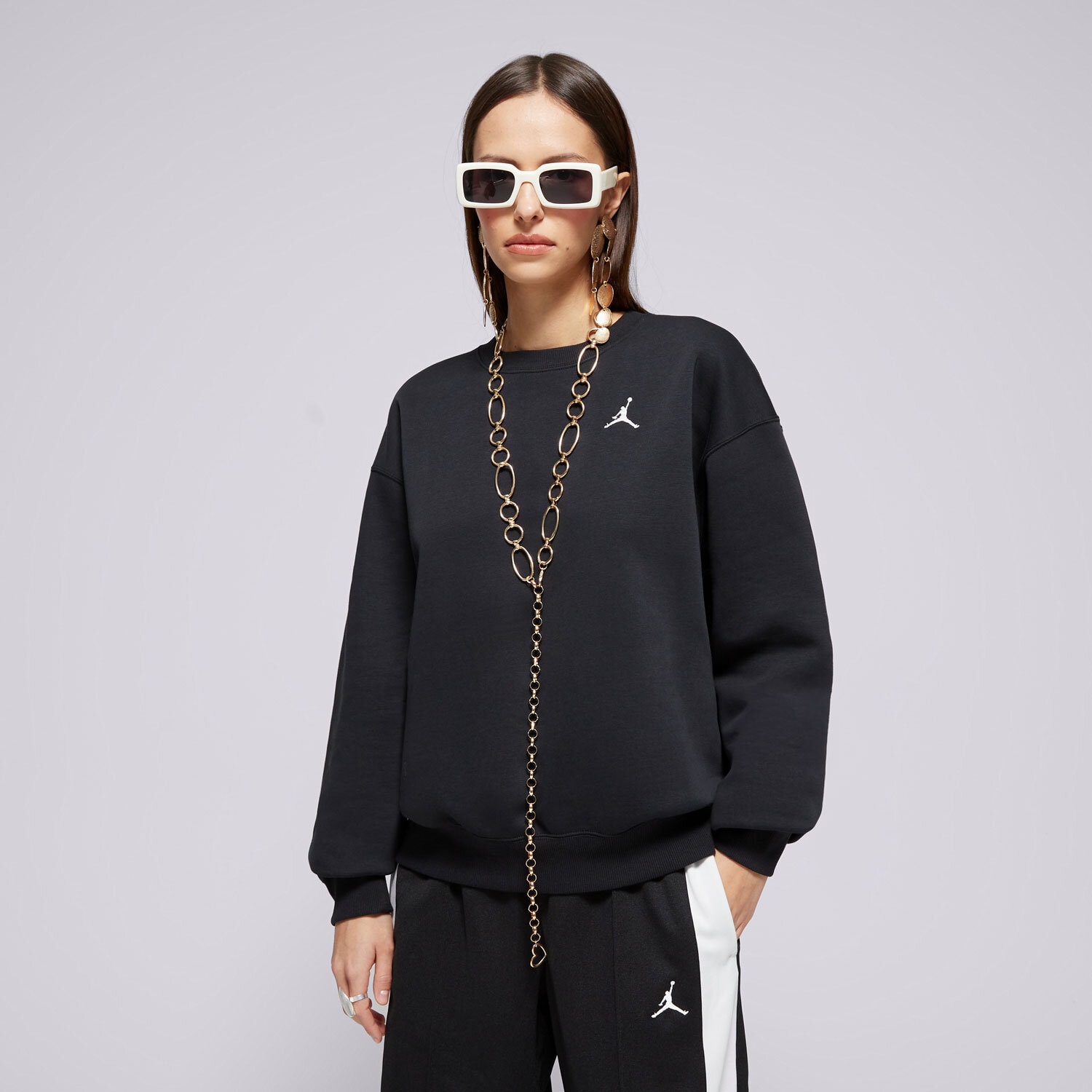 dámská mikina JORDAN MIKINA W BRKLN FLC CREW 24 FV7074-010 ČERNÁ