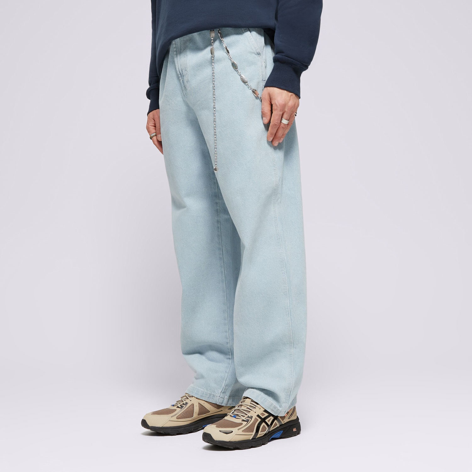 pánské kalhoty DICKIES KALHOTY  MADISON BAGGY FIT DENIM DK0A4YECC151 MODRÁ