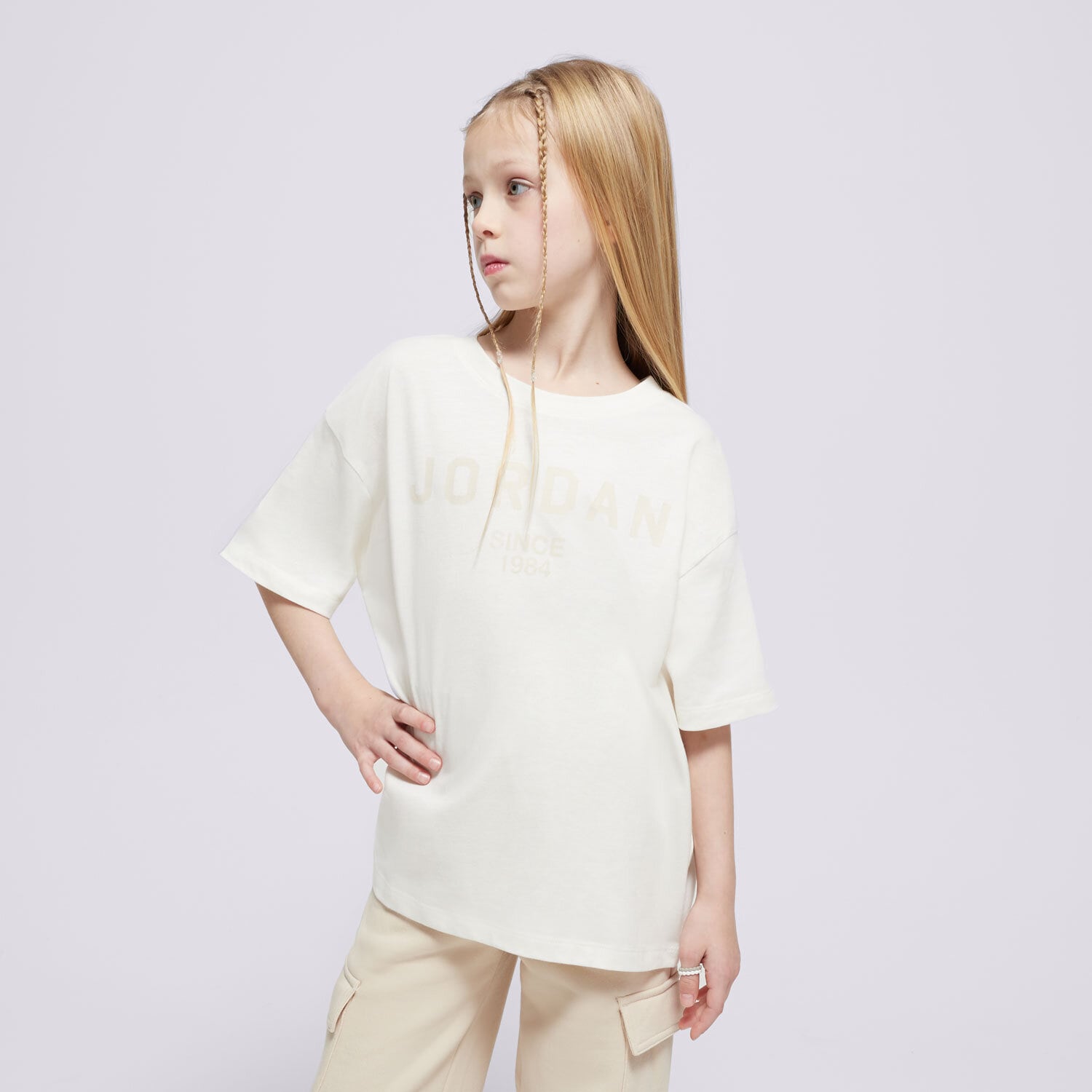 dětské tričko JORDAN TRIČKO JDG HIGH BRAND READ SS GIRL 45D334-782 BÉŽOVÁ