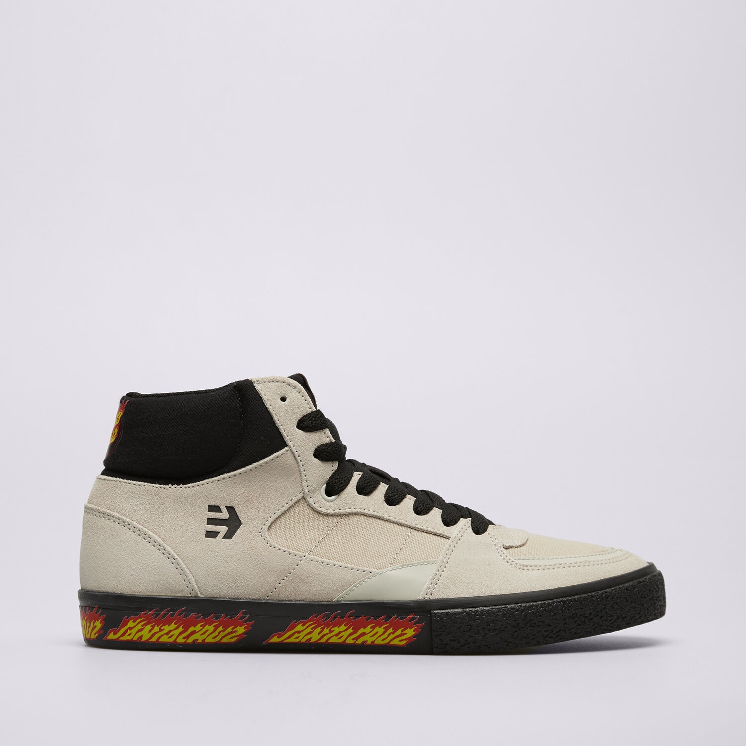 pánské skate boty (skateboardové) ETNIES SCREW MID VULC X SANTA CRUZ FLAME 4107000613110 ŠEDÁ