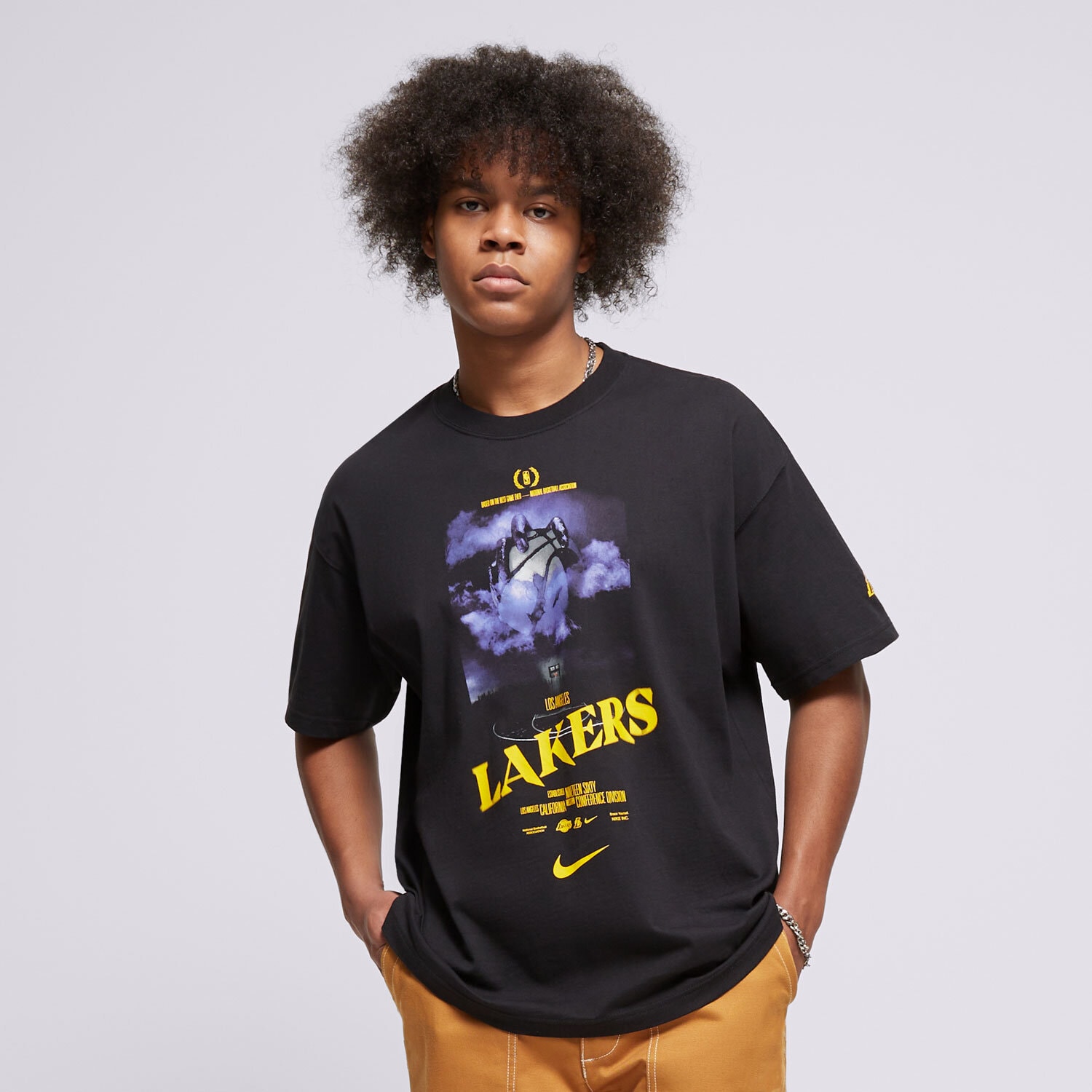 pánské tričko NIKE TRIČKO LAL M NK CTS OGC HAL SS TEE HJ2685-010 ČERNÁ