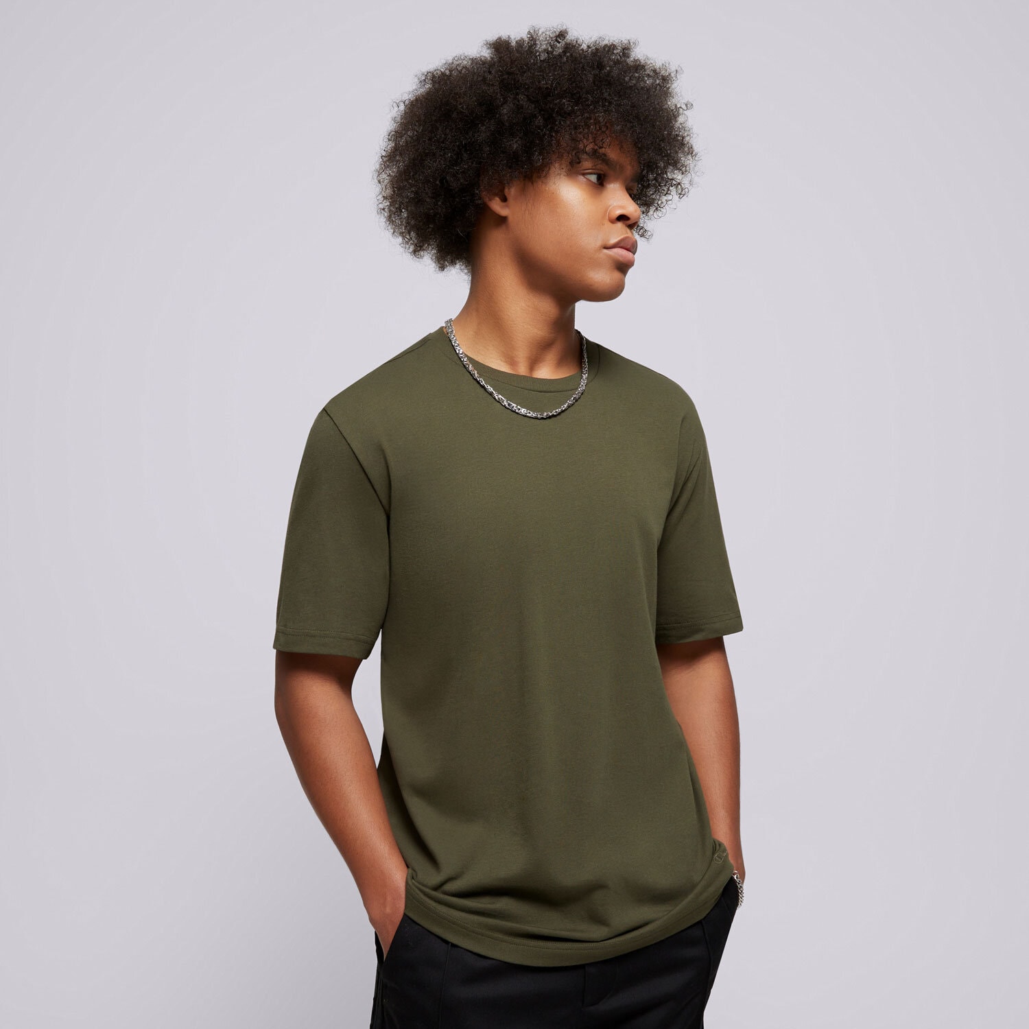 pánské tričko CHAMPION TRIČKO CREWNECK TRIČKO 220425GS508 KHAKI
