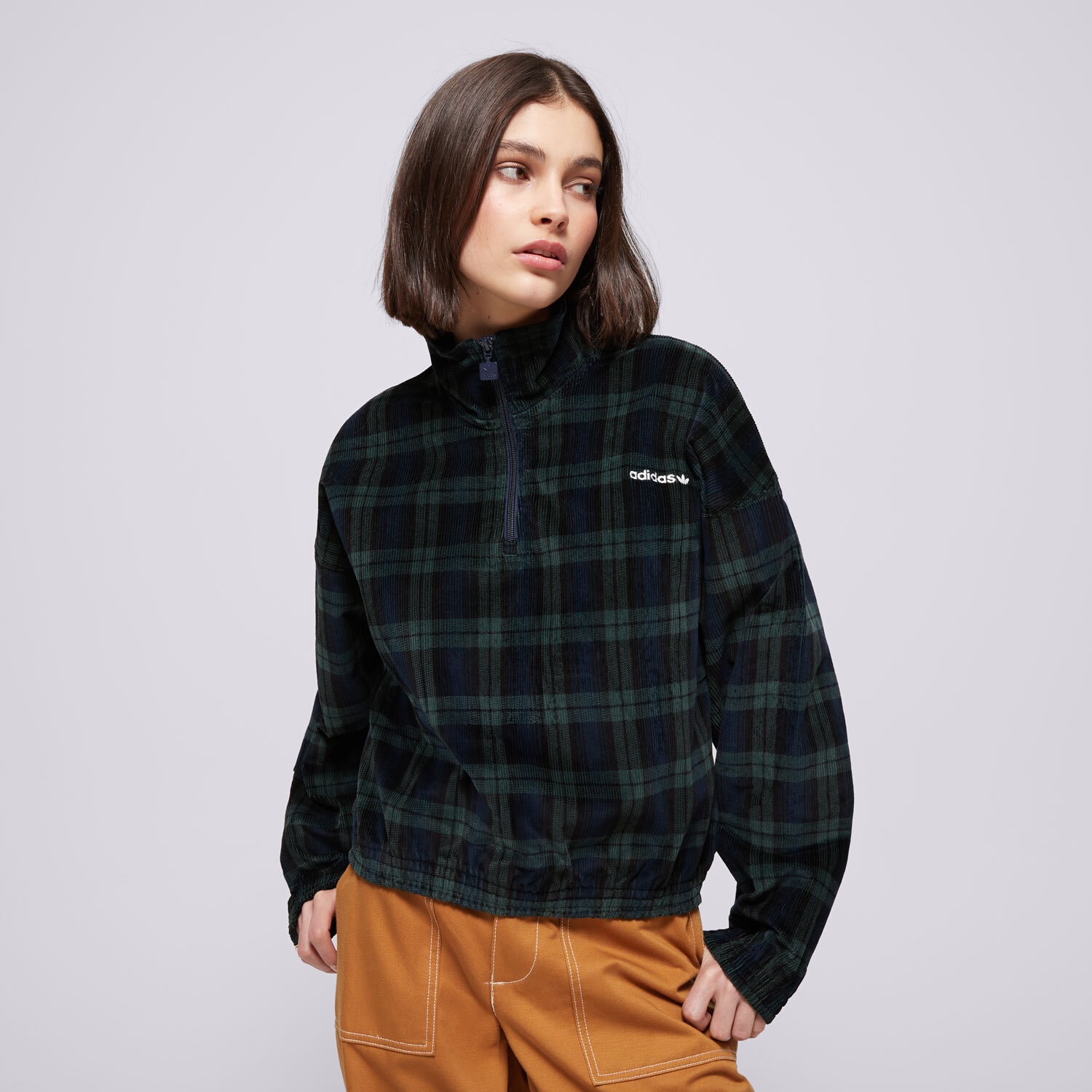 dámská mikina ADIDAS MIKINA TARTAN HALF ZIP IX1054 VÍCEBAREVNÁ