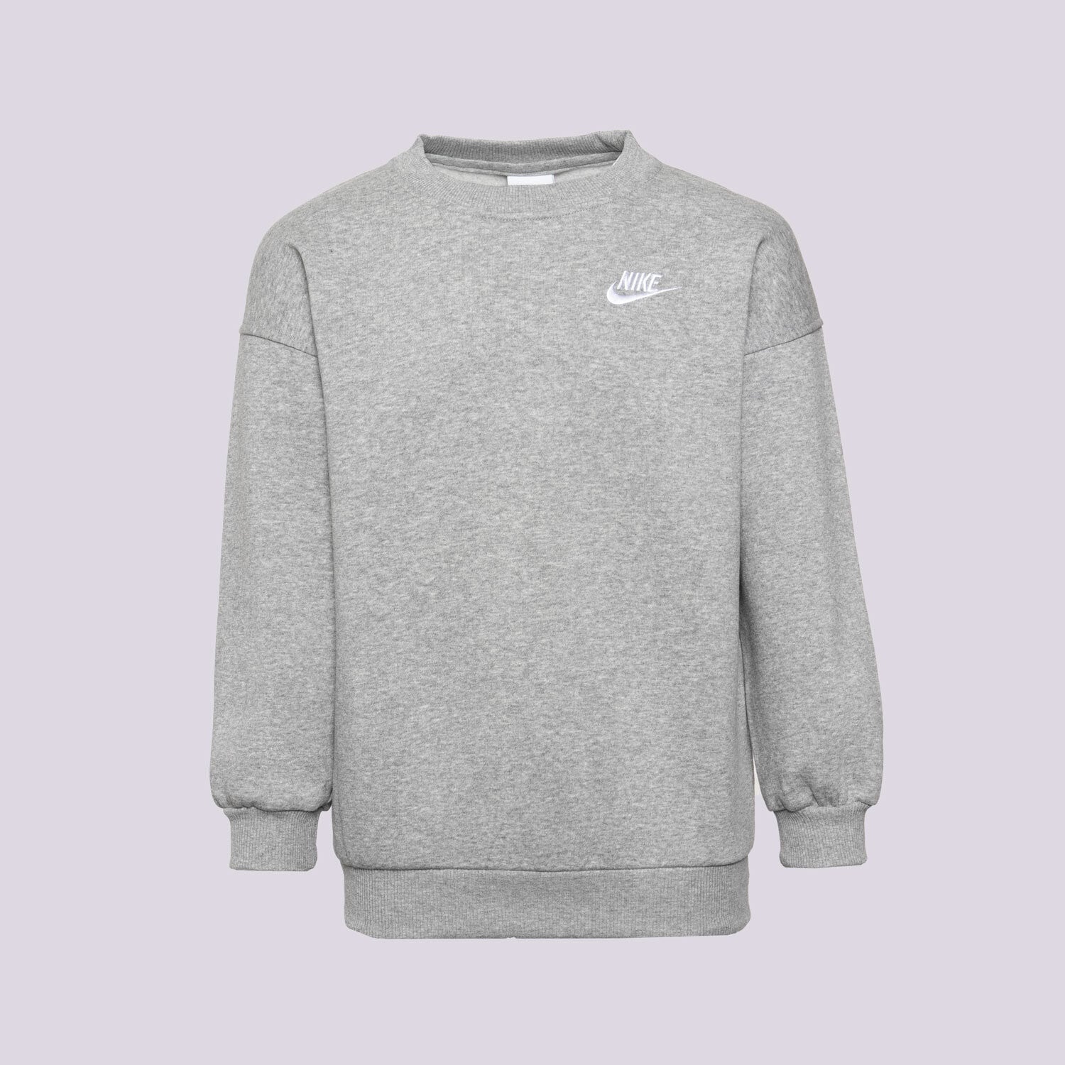 dětská mikina NIKE MIKINA G NSW CLUB FLC OVRSZD CREW LBR GIRL FD2923-063 ŠEDÁ