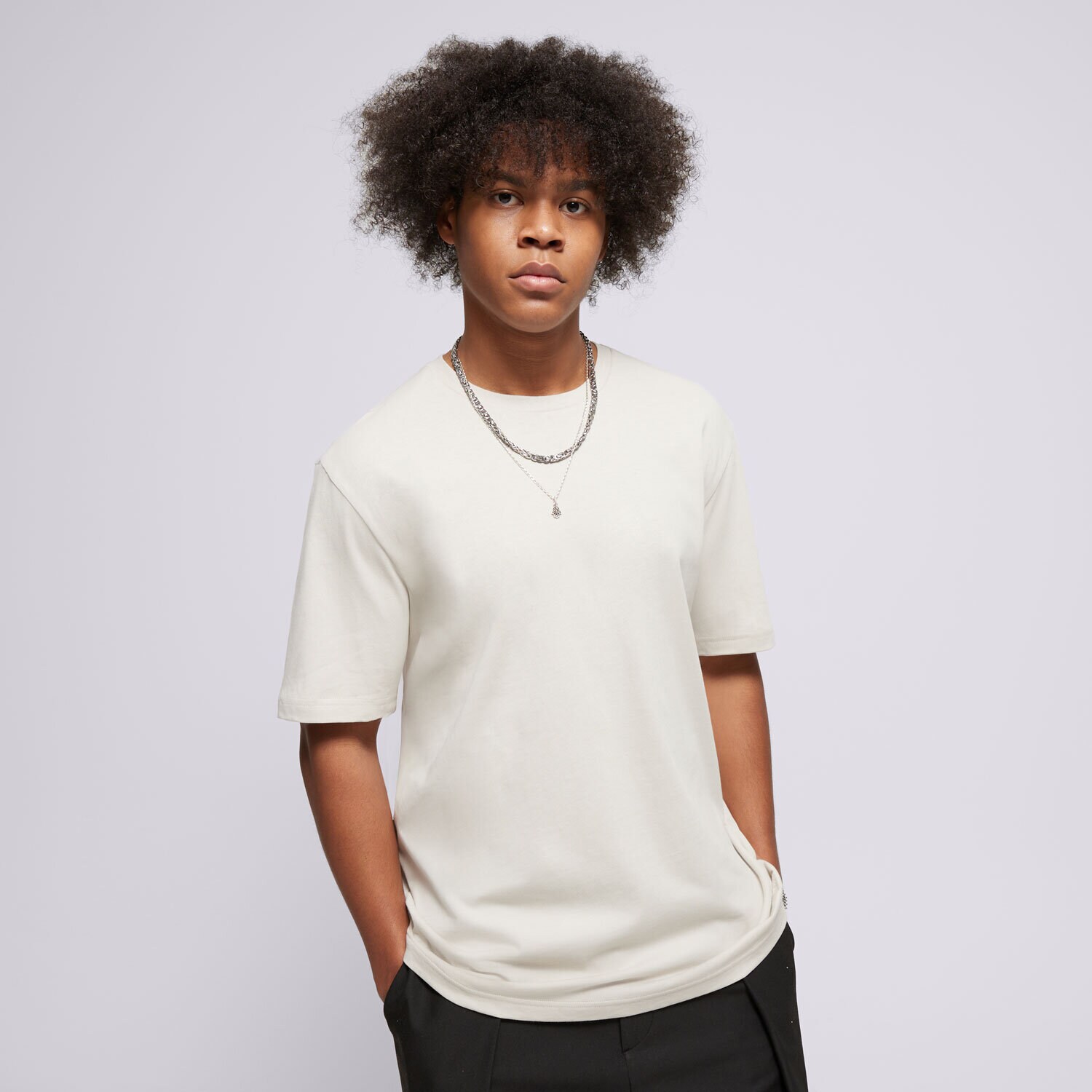 pánské tričko CHAMPION TRIČKO CREWNECK TRIČKO 220425ES057 BÉŽOVÁ