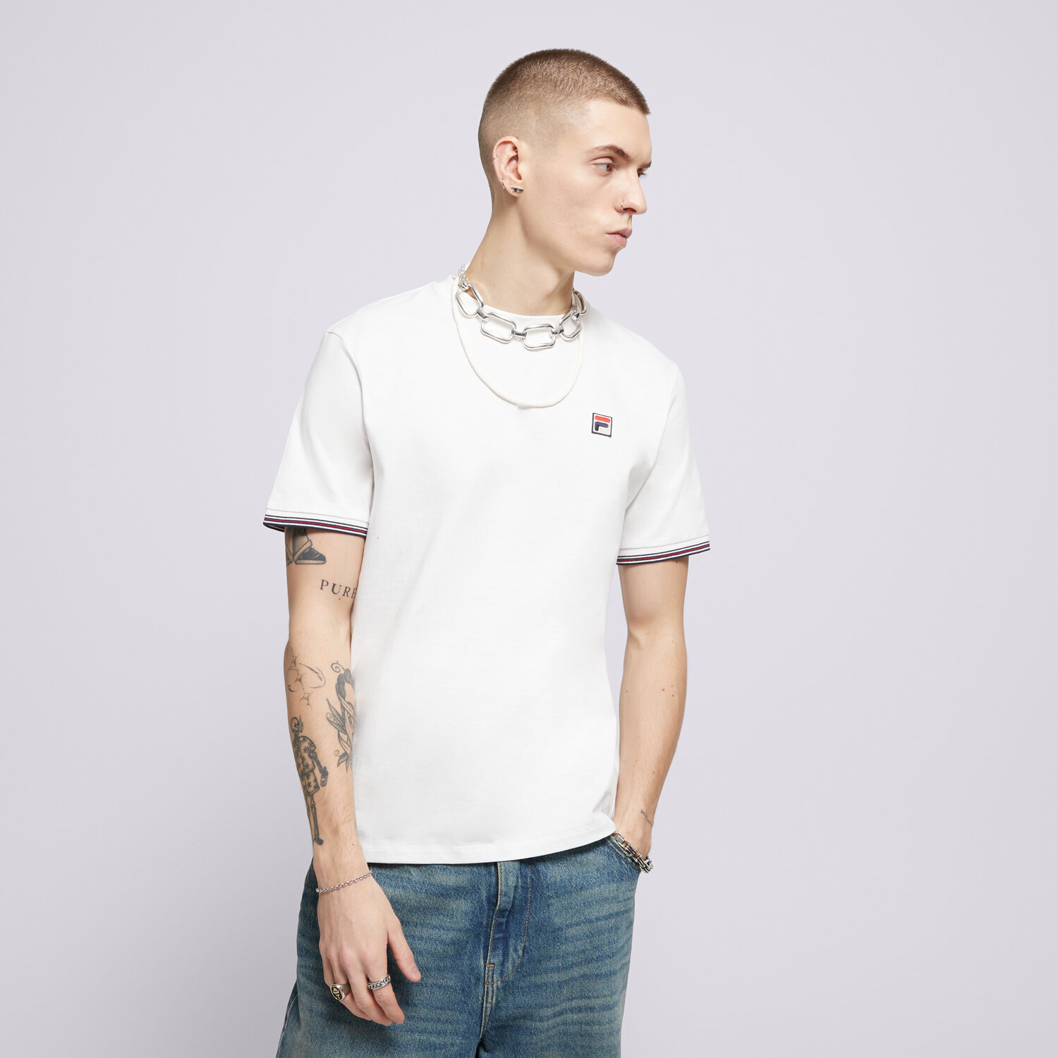 pánské tričko FILA TRIČKO CALEB FW24MH036100 BÍLÁ