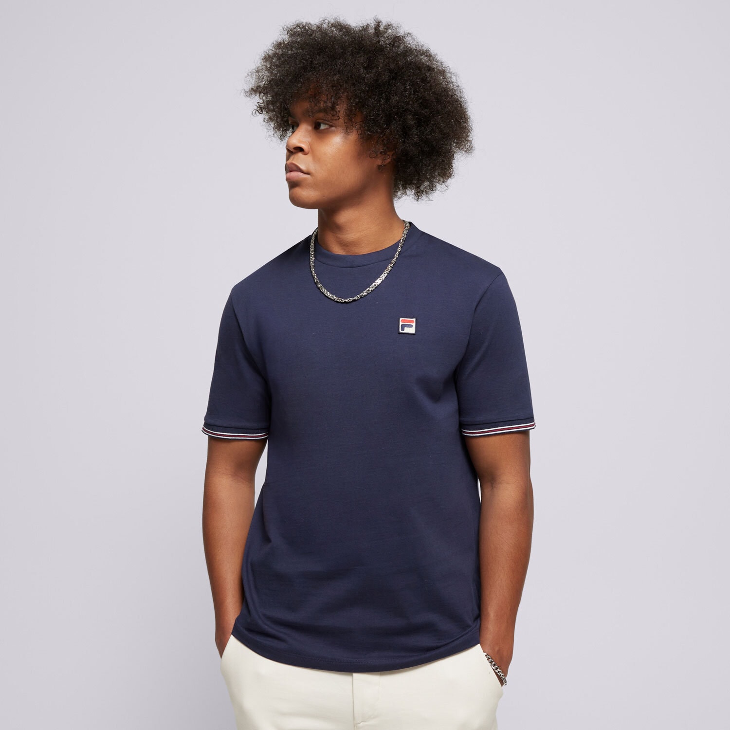 pánské tričko FILA TRIČKO CALEB FW24MH036410 TMAVOMODRÁ