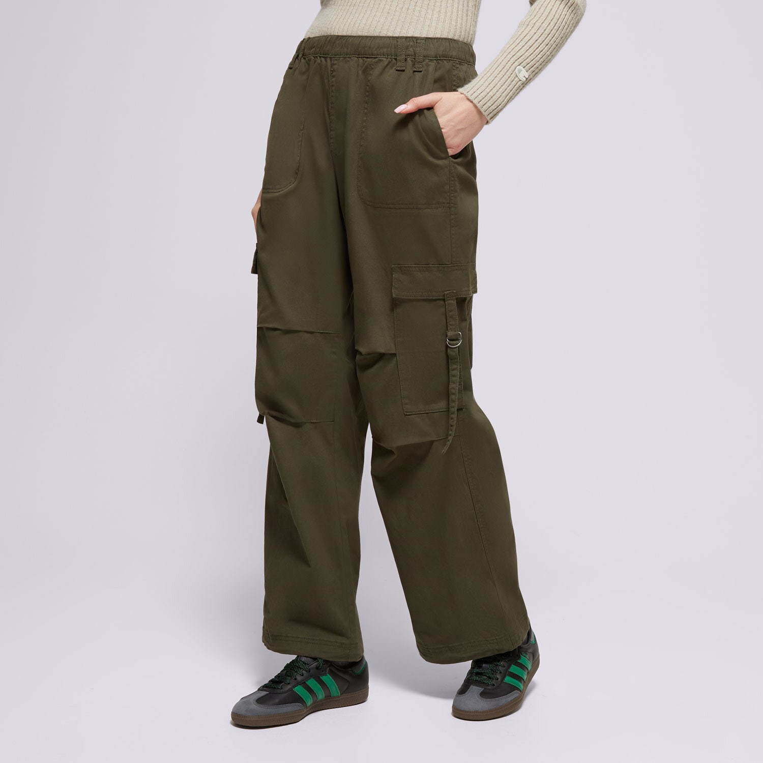 dámské kalhoty CHAMPION KALHOTY  PARACHUTE PANTS 117503GS508 KHAKI