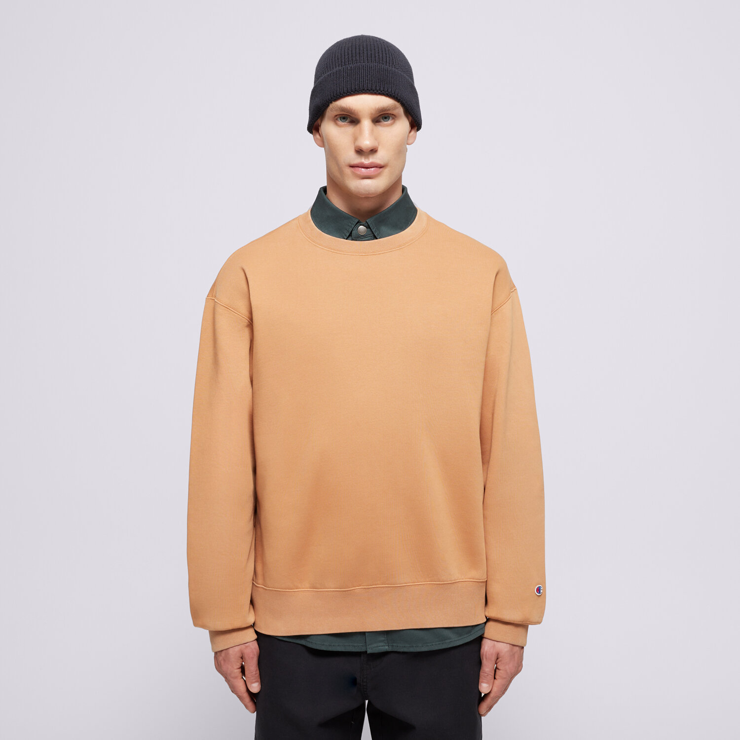 pánská mikina CHAMPION MIKINA CREWNECK SWEATSHIRT 220511MS034 BÉŽOVÁ