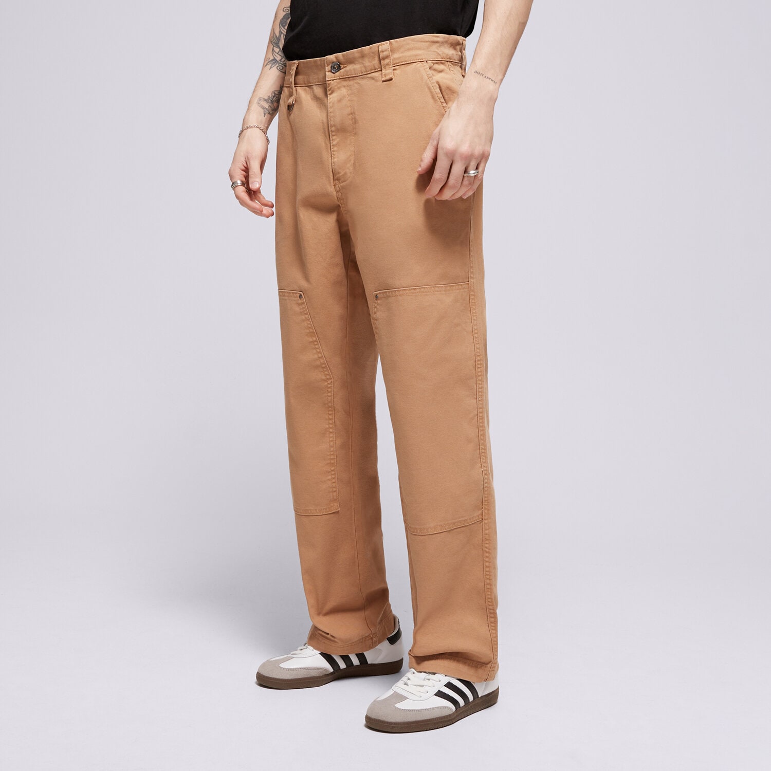 pánské kalhoty CHAMPION KALHOTY  STRAIGHT HEM PANTS 220506MS034 BÉŽOVÁ