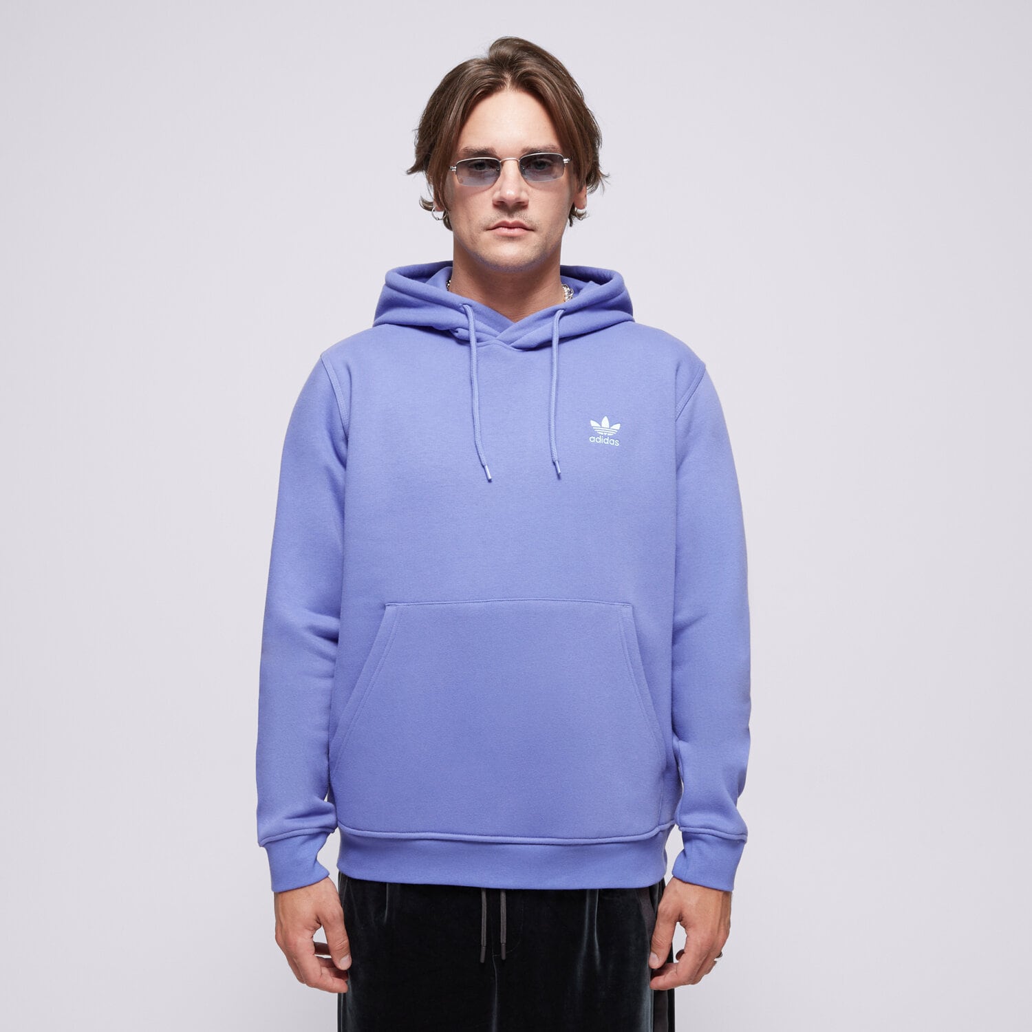 pánská mikina ADIDAS MIKINA S KAPUCÍ ESS HD IY4926 MODRÁ