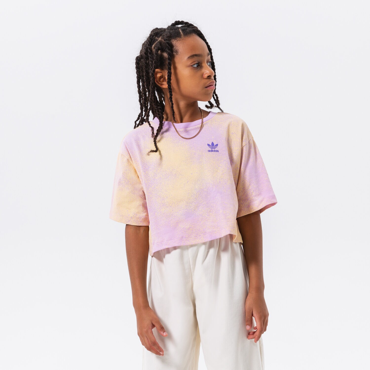 dětské tričko ADIDAS TRIČKO CROP TEE GIRL HK2930 RŮŽOVÁ