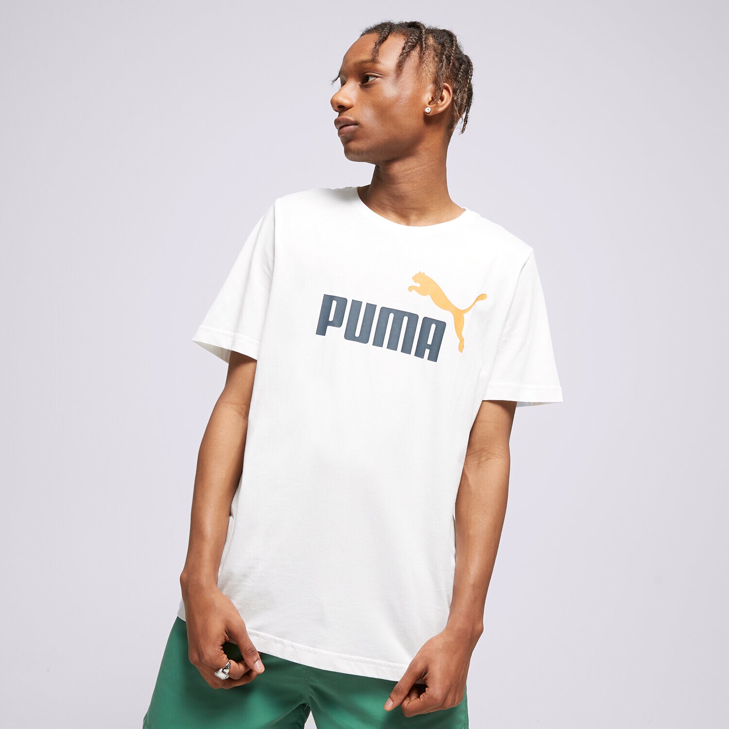 pánské tričko PUMA TRIČKO ESS+ 2 COL LOGO 58675958 BÍLÁ