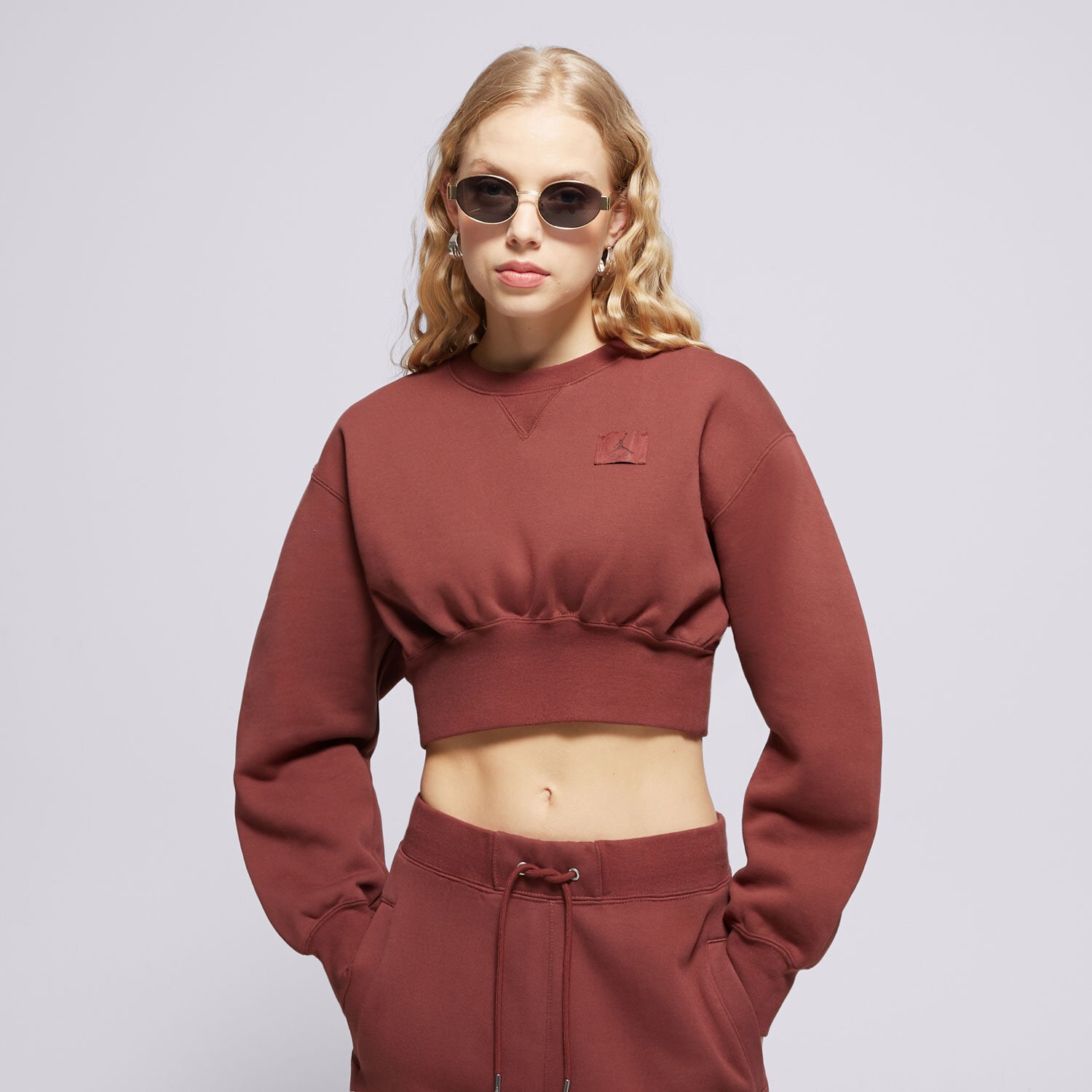 dámská mikina JORDAN MIKINA FLT FLC NOV TOP 24 FV7152-231 HNĚDÁ