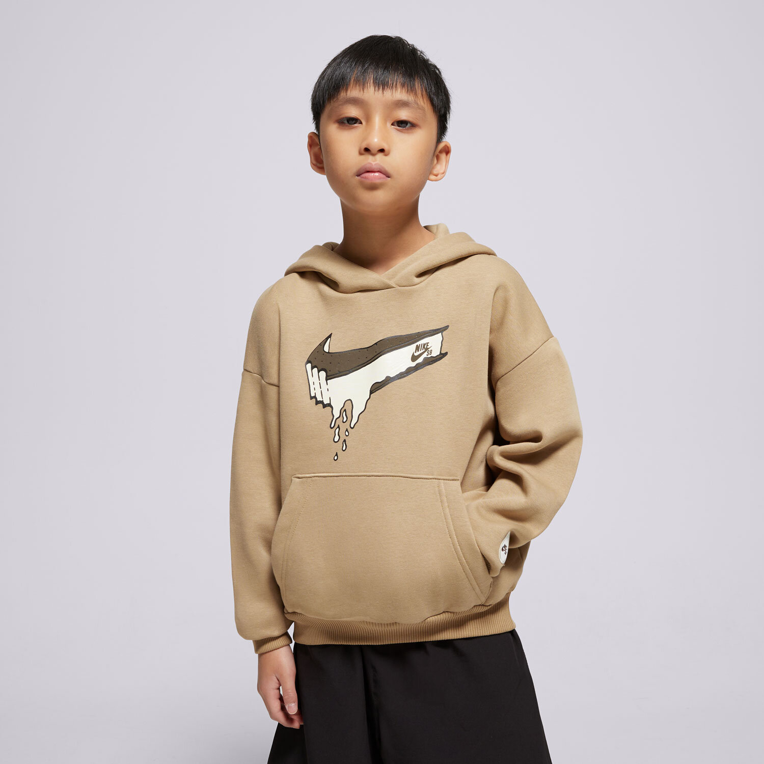 dětská mikina NIKE MIKINA S KAPUCÍ K NIKE SB FLC HOODIE BOY HF8801-297 ZELENÁ